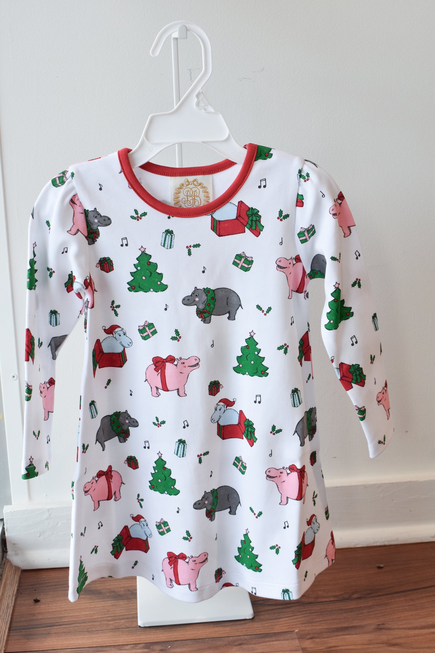Long Sleeve Penny's Play Dress-I Want a Hippopotamus