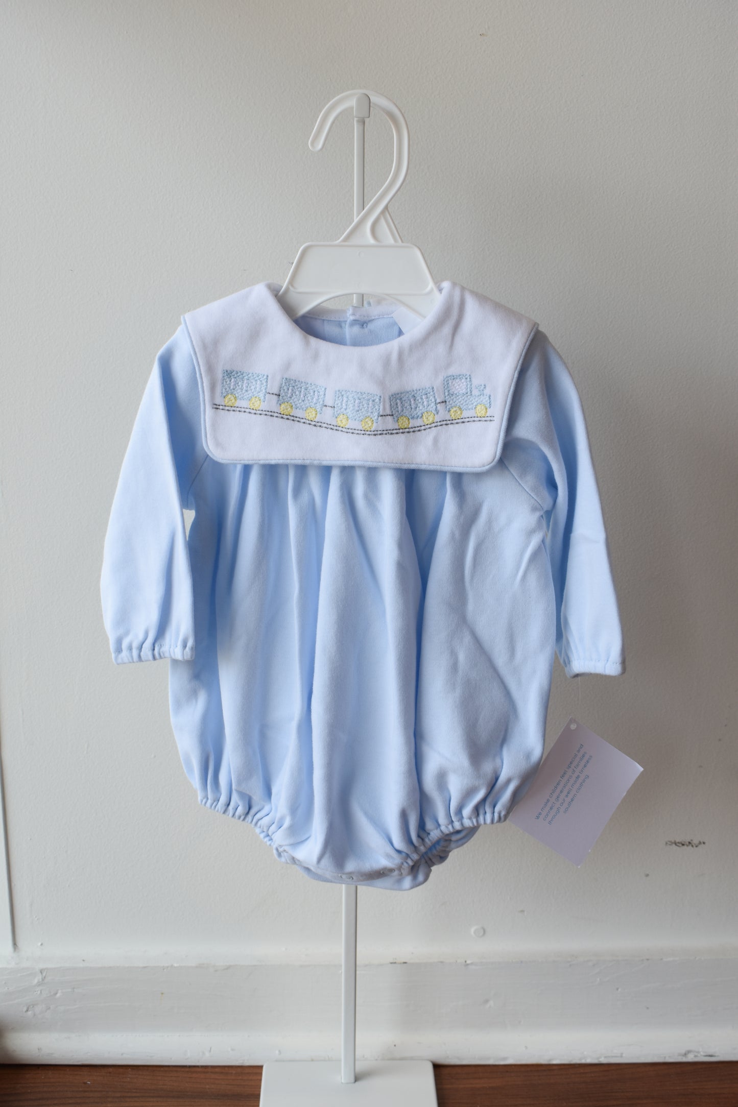 All Aboard Blue Knit Long Sleeve Bubble