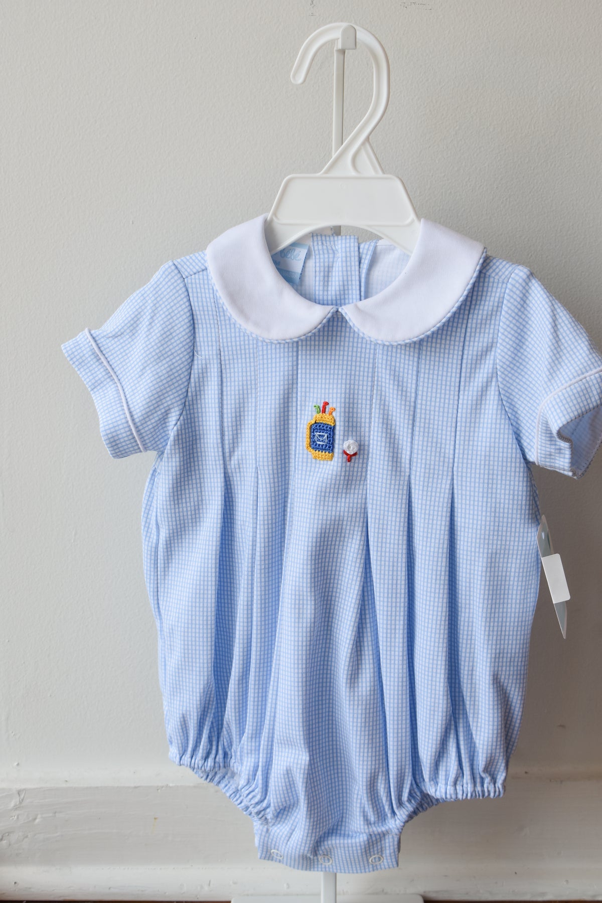 Mini Golf Blue Check Knit Bubble