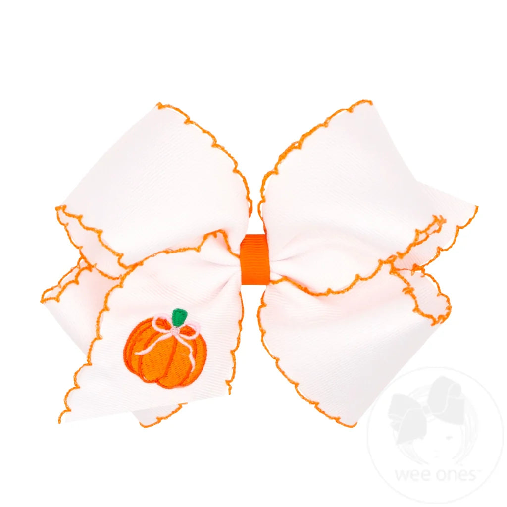 King Pumpkin Embroidered Moonstitch Bow