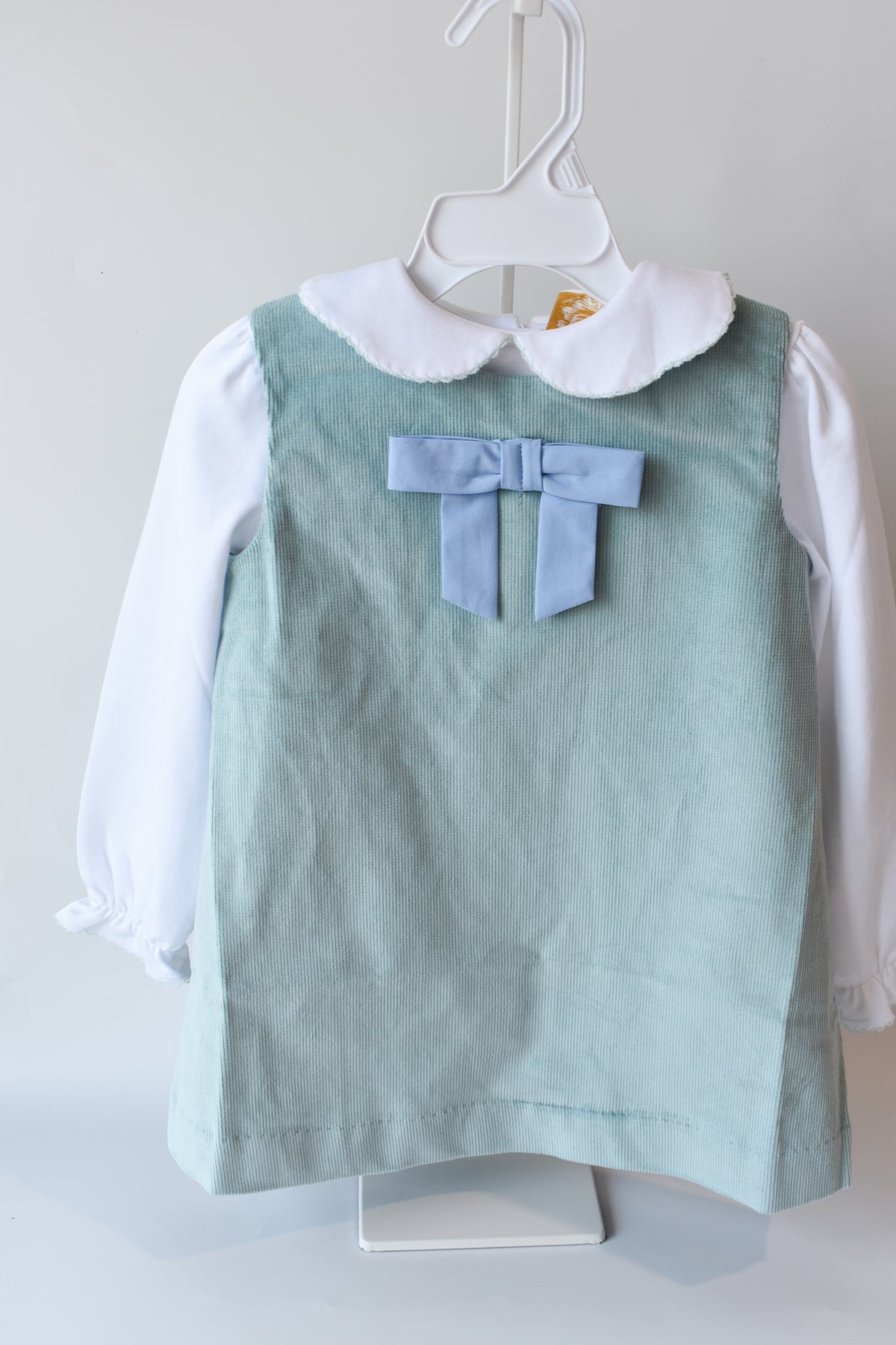 Emma’s Elbow Top-White/Greenwich Green