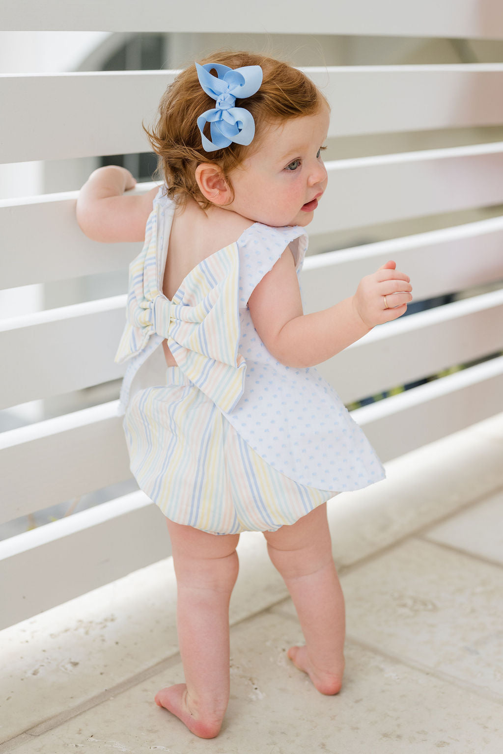 Blue Swiss Dot Lottie Bloomer Set