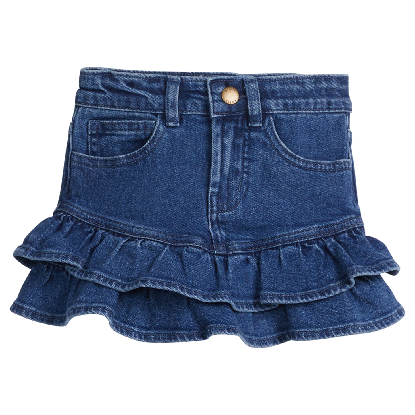 Ruffled Denim Mini Skirt