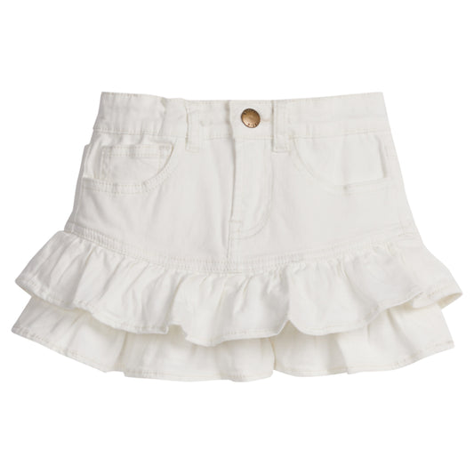 Ruffled Denim Mini Skirt