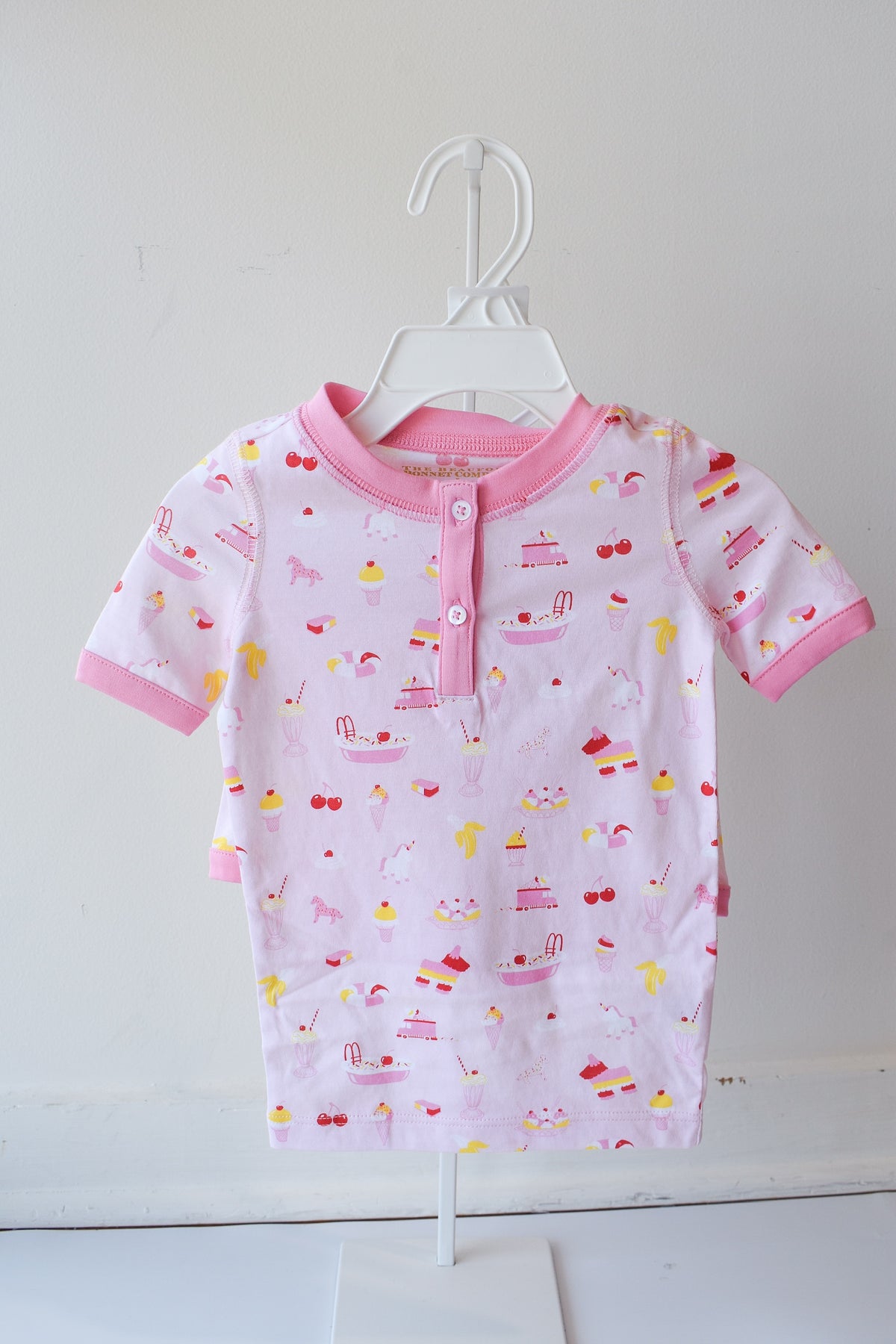 Payton Pajama Short Set-Strawberry Pink Ice Cream Daydream