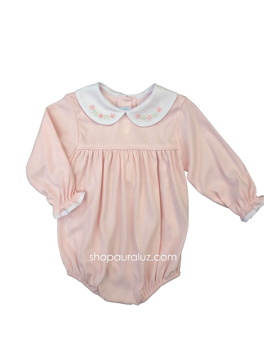 Faded Florals Long Sleeve Pink Knit Bubble