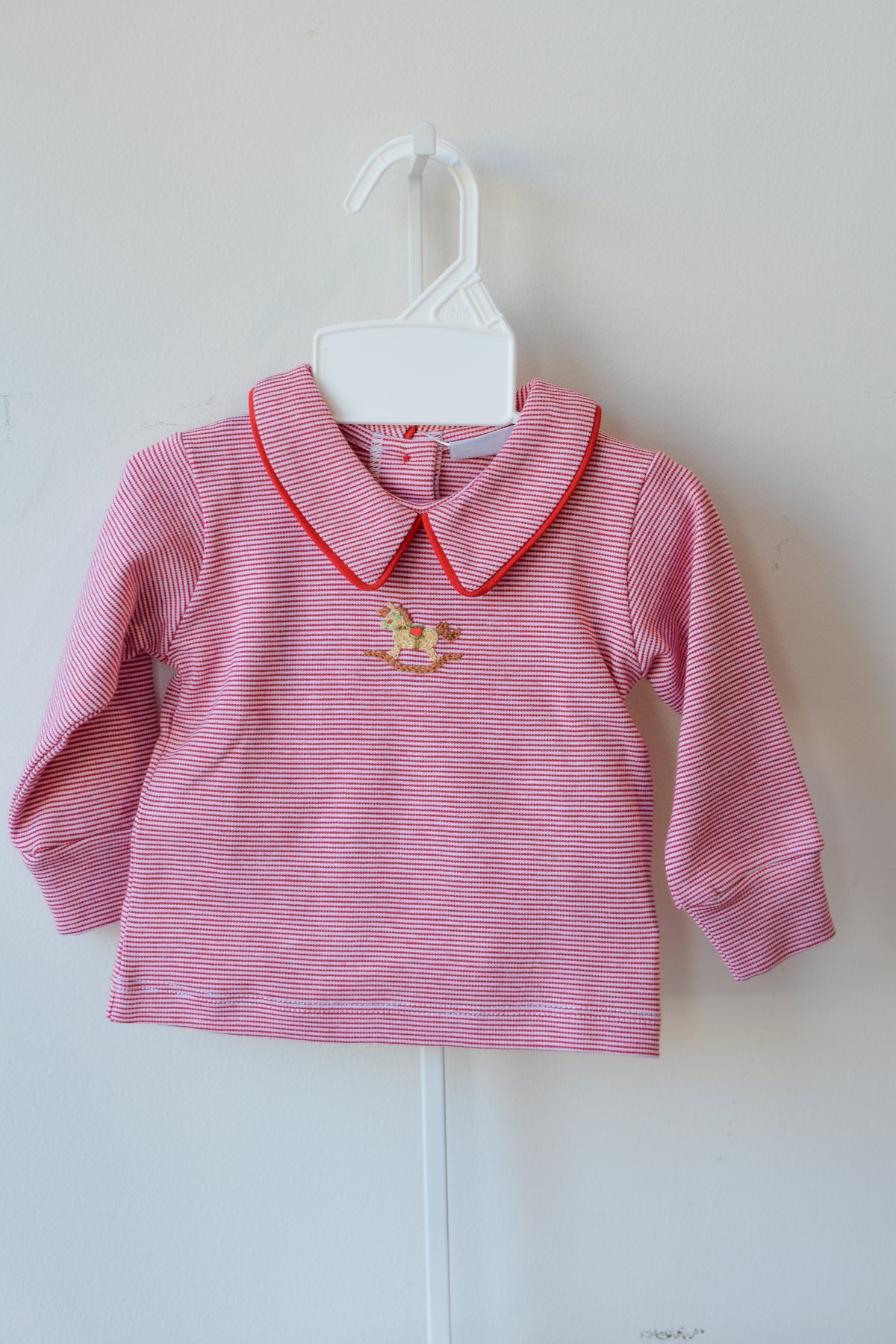 Holiday Horse Long Sleeve Collared Diaper Set
