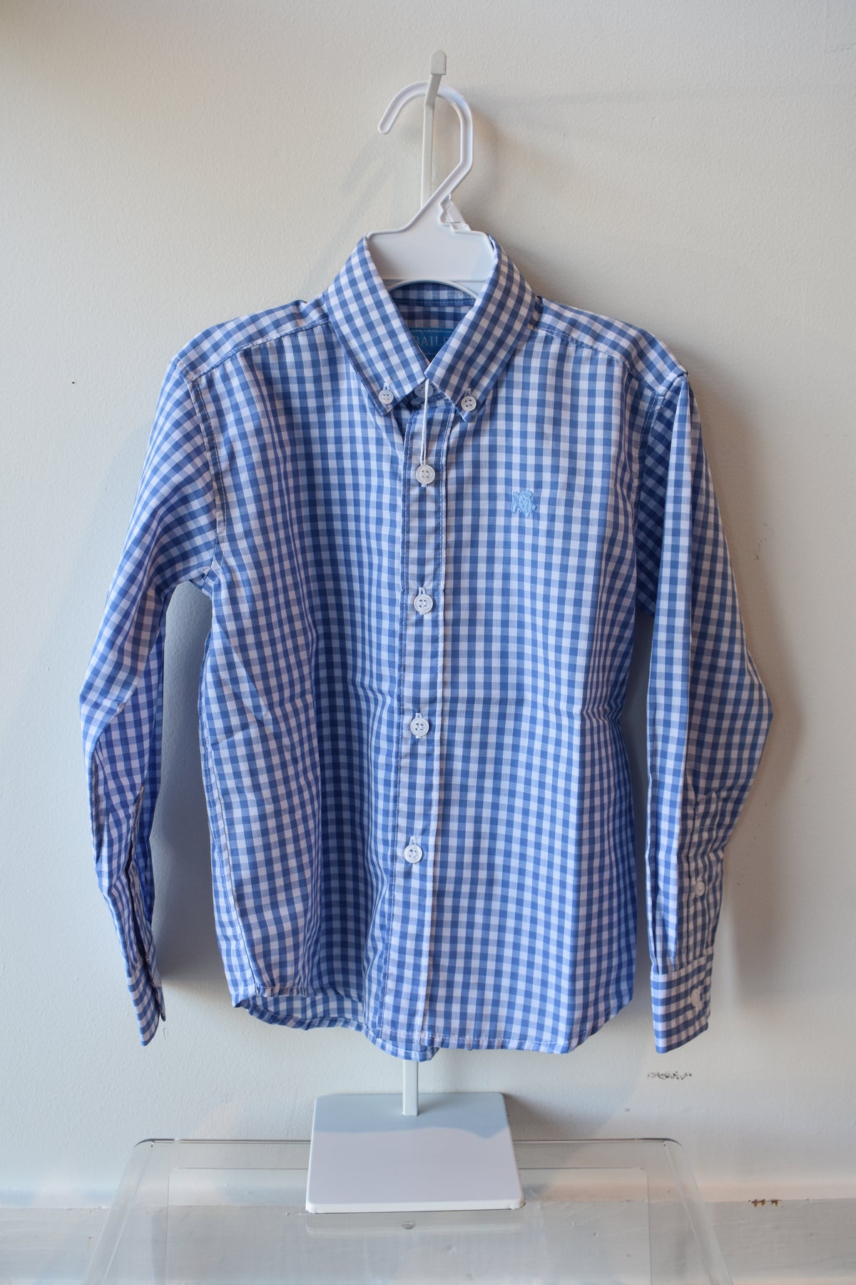 Roscoe Button Down Dress Shirt-Blue Check