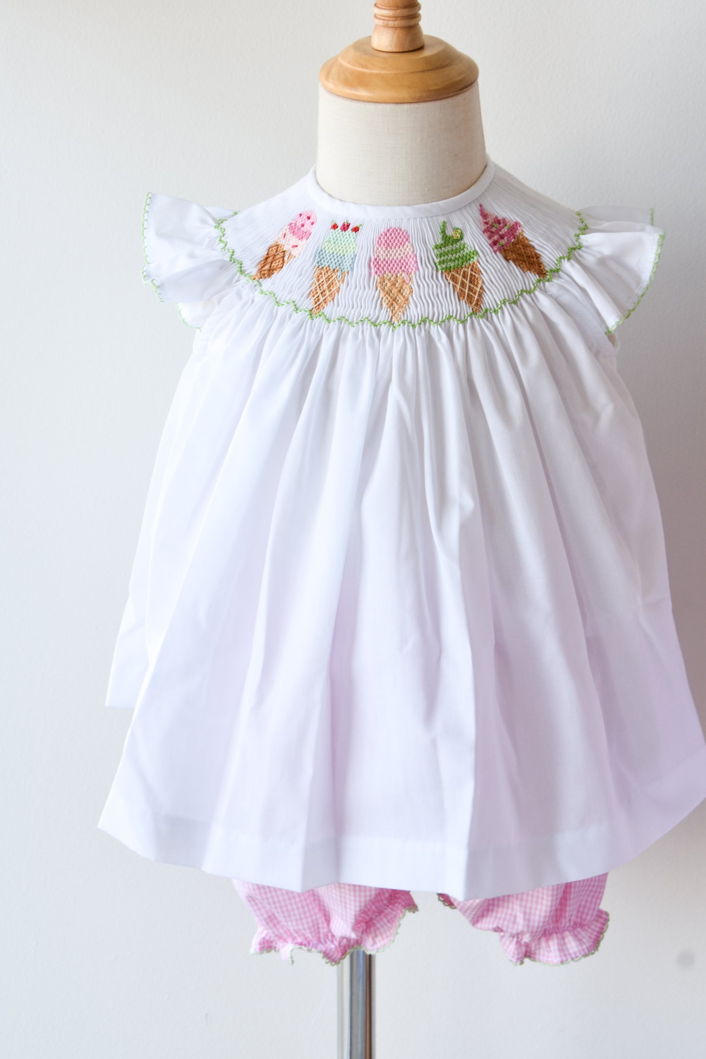 Emma Ice Cream Smocked Bloomer Set