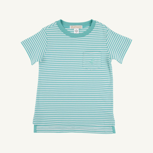 Carter Crewneck-Turks Teal Stripe