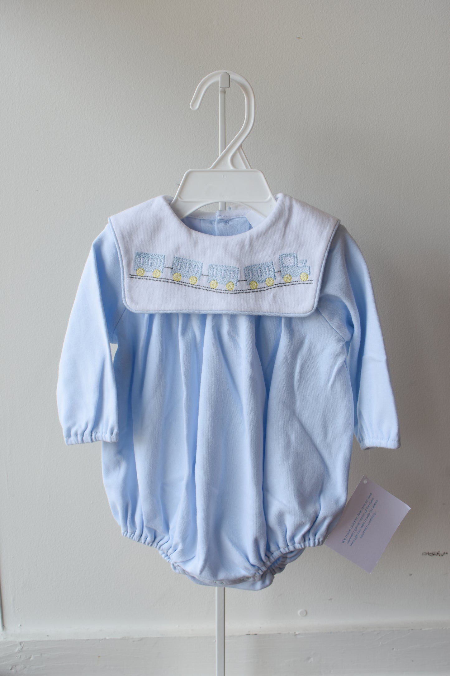 All Aboard Blue Knit Long Sleeve Bubble