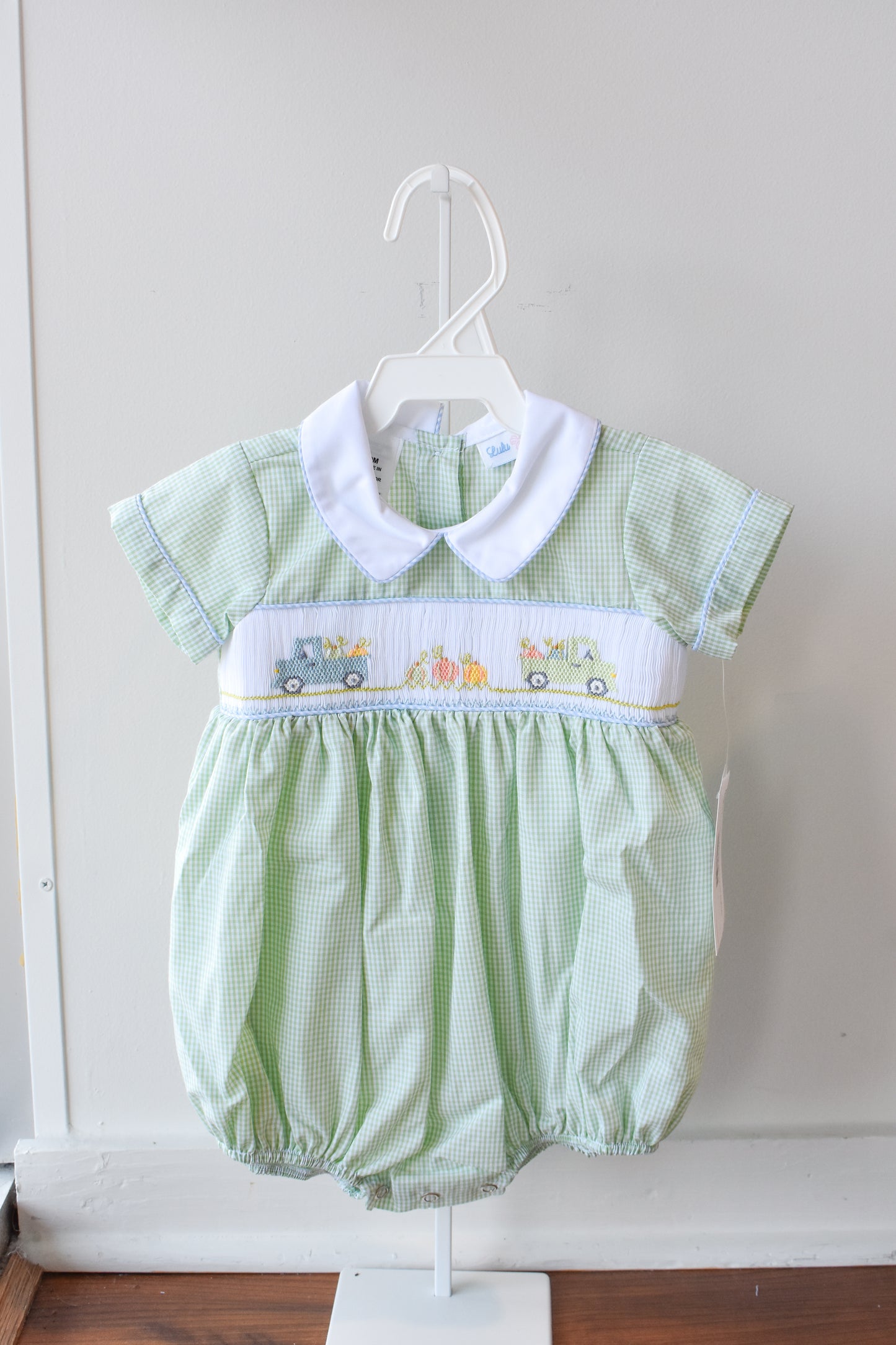 Noah’s Pumpkin Pickup Smocked Bubble