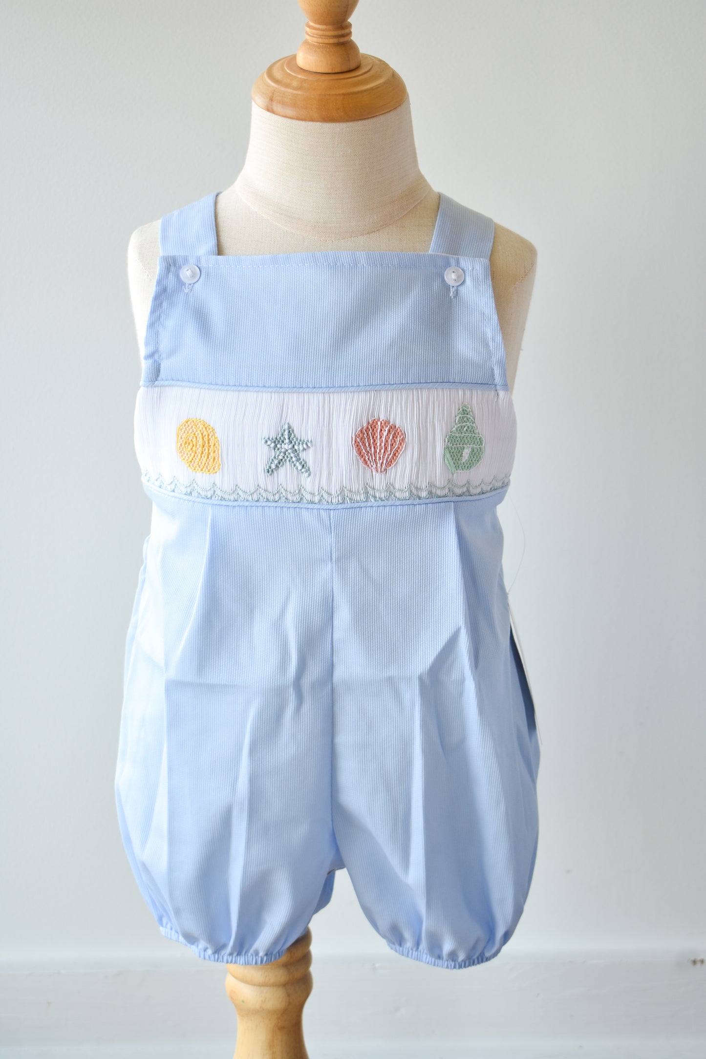 Tim Seashell Smocked Sunsuit