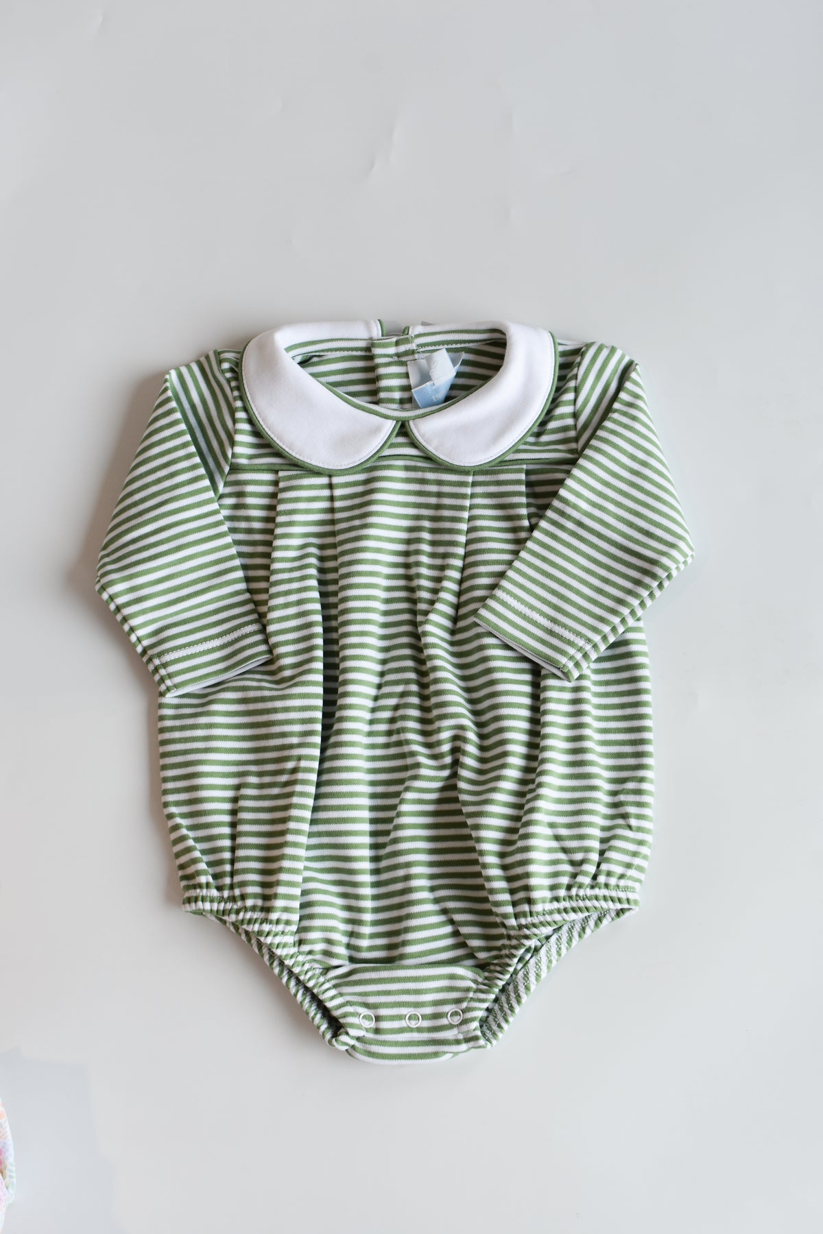 Pleated Peter Pan Bubble-Watercress Stripe