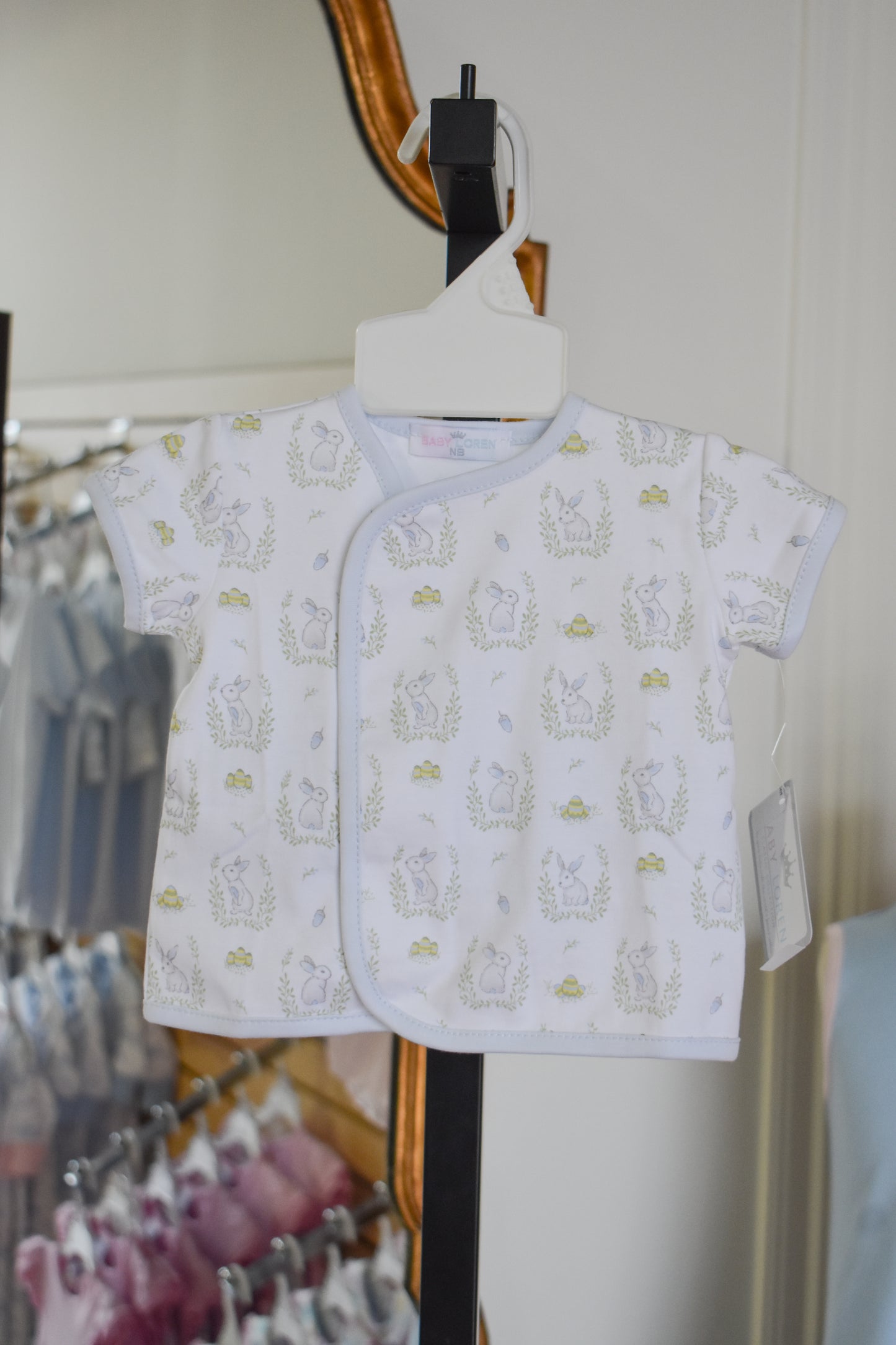Hop Into Spring-Blue Bunny Printed Diaper Set