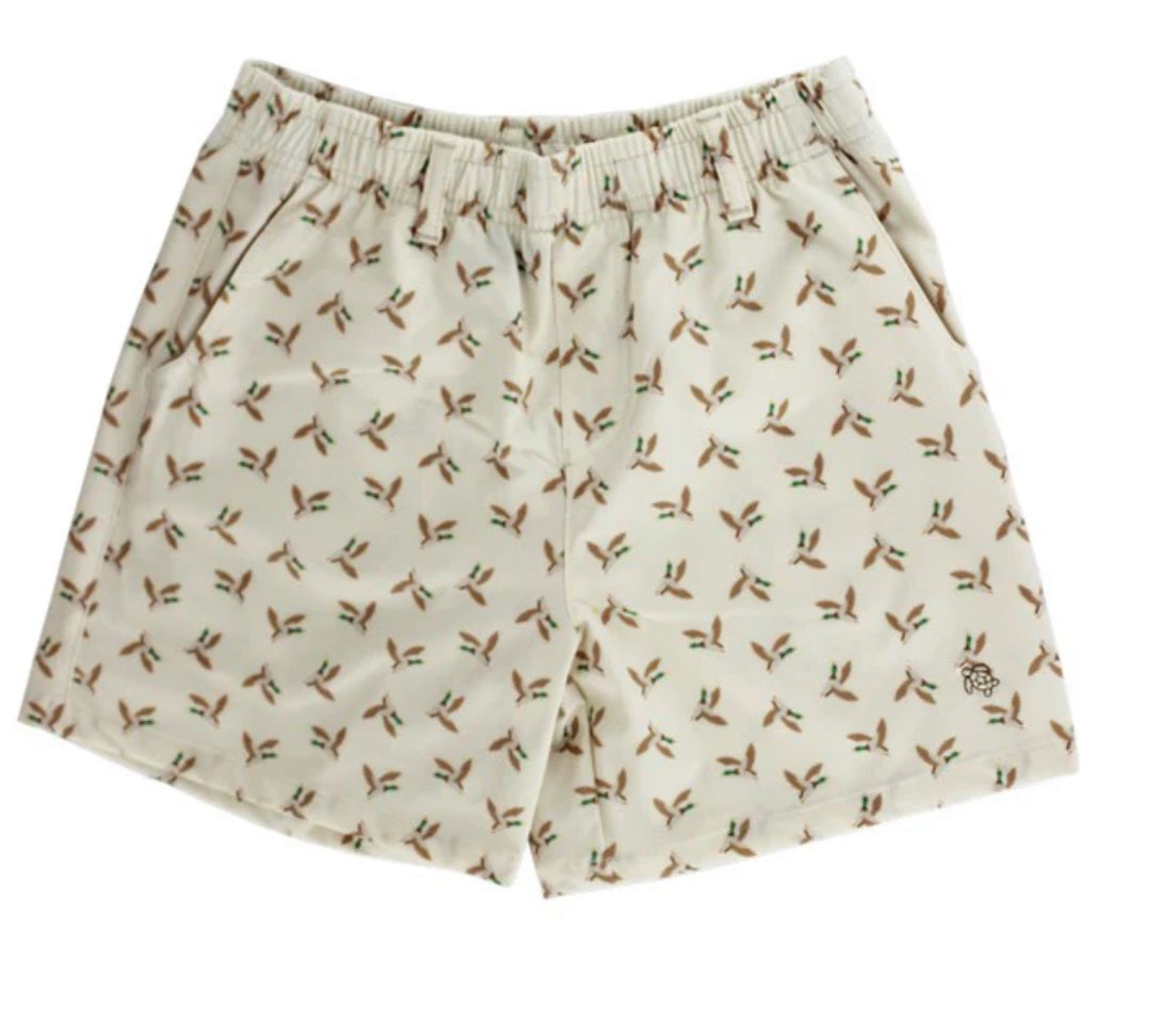 Printed Performance Shorts-Ducks