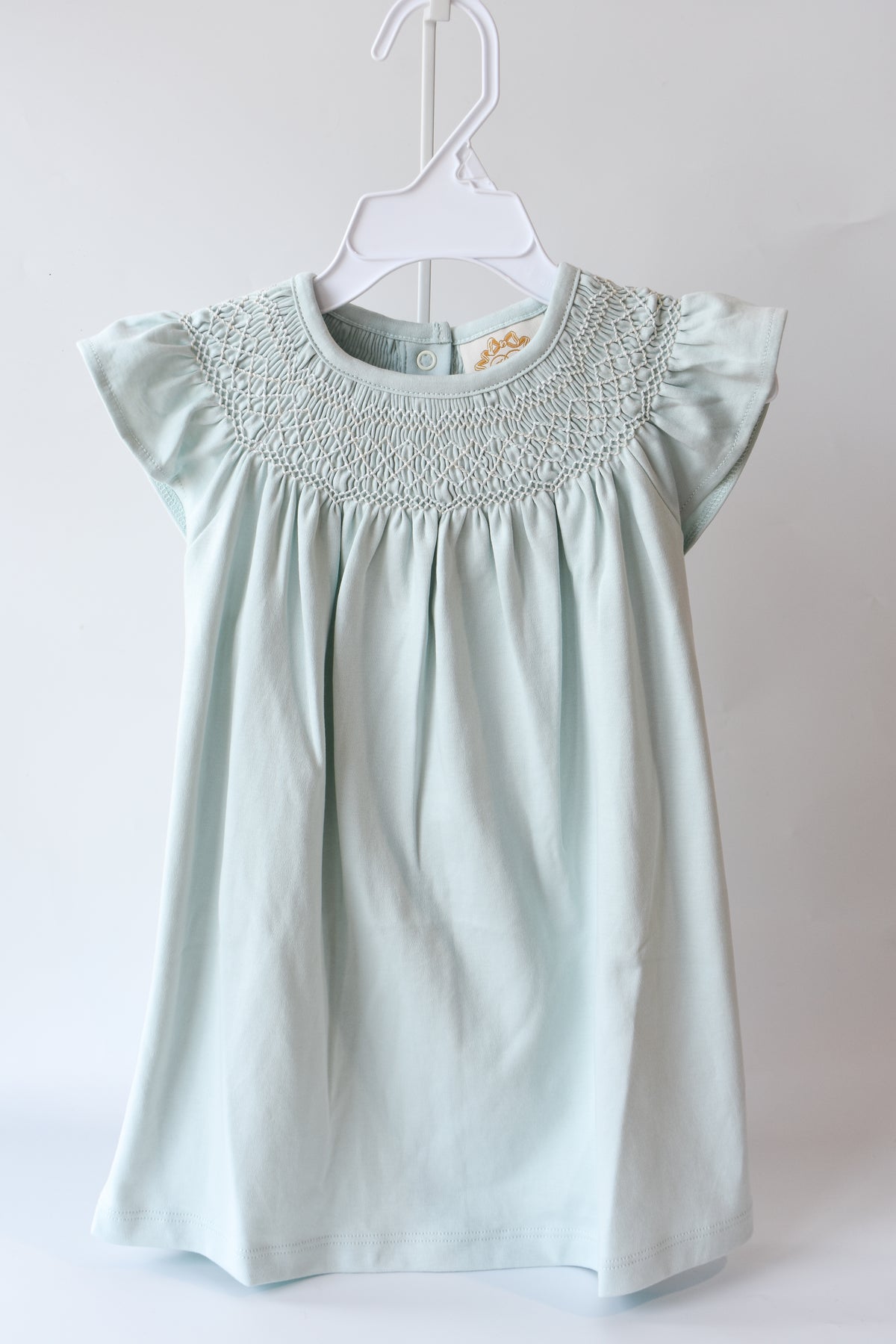 Angel Sleeve Sandy Smocked Dress-Old Greenwich Green