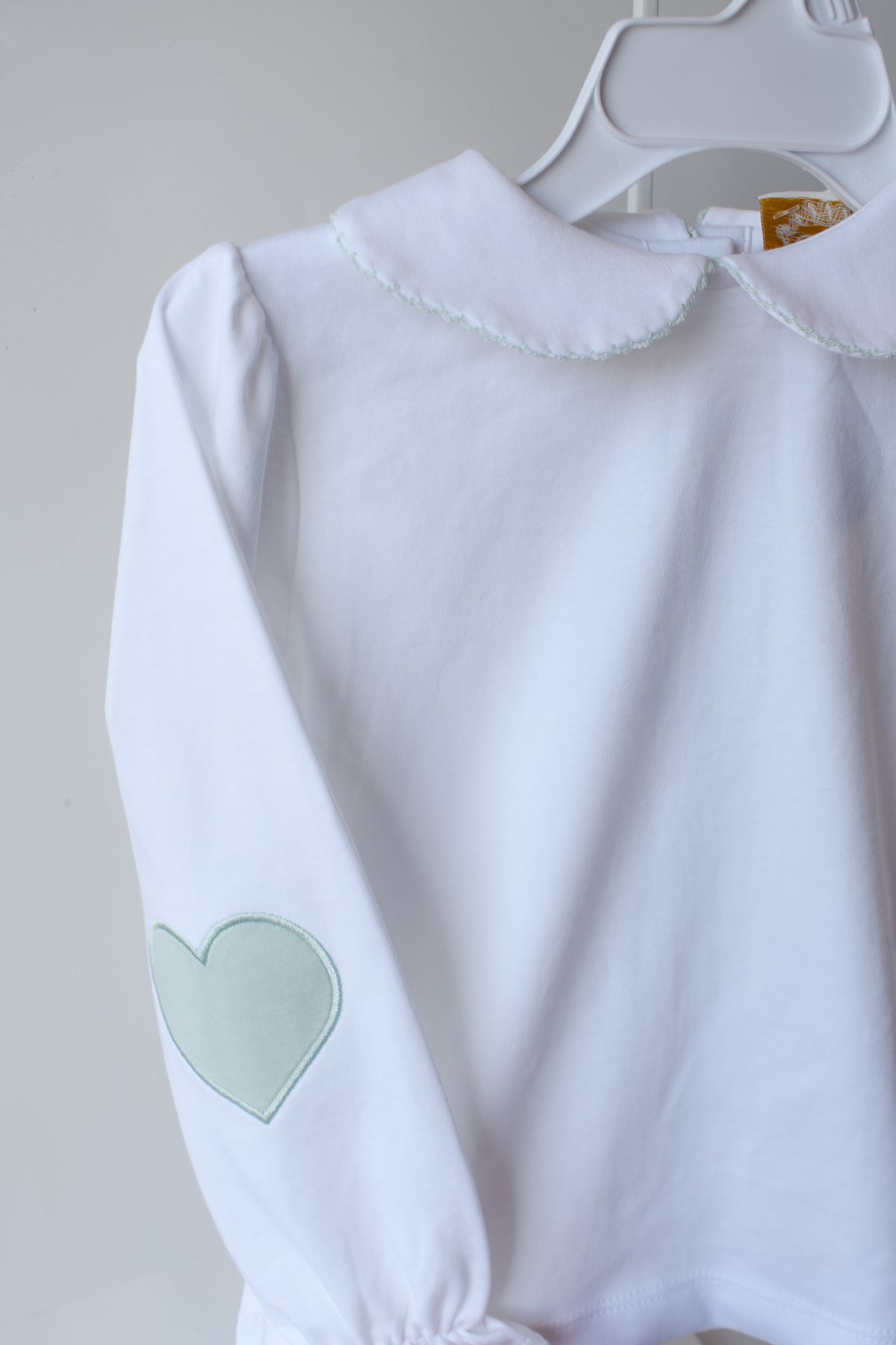 Emma’s Elbow Top-White/Greenwich Green