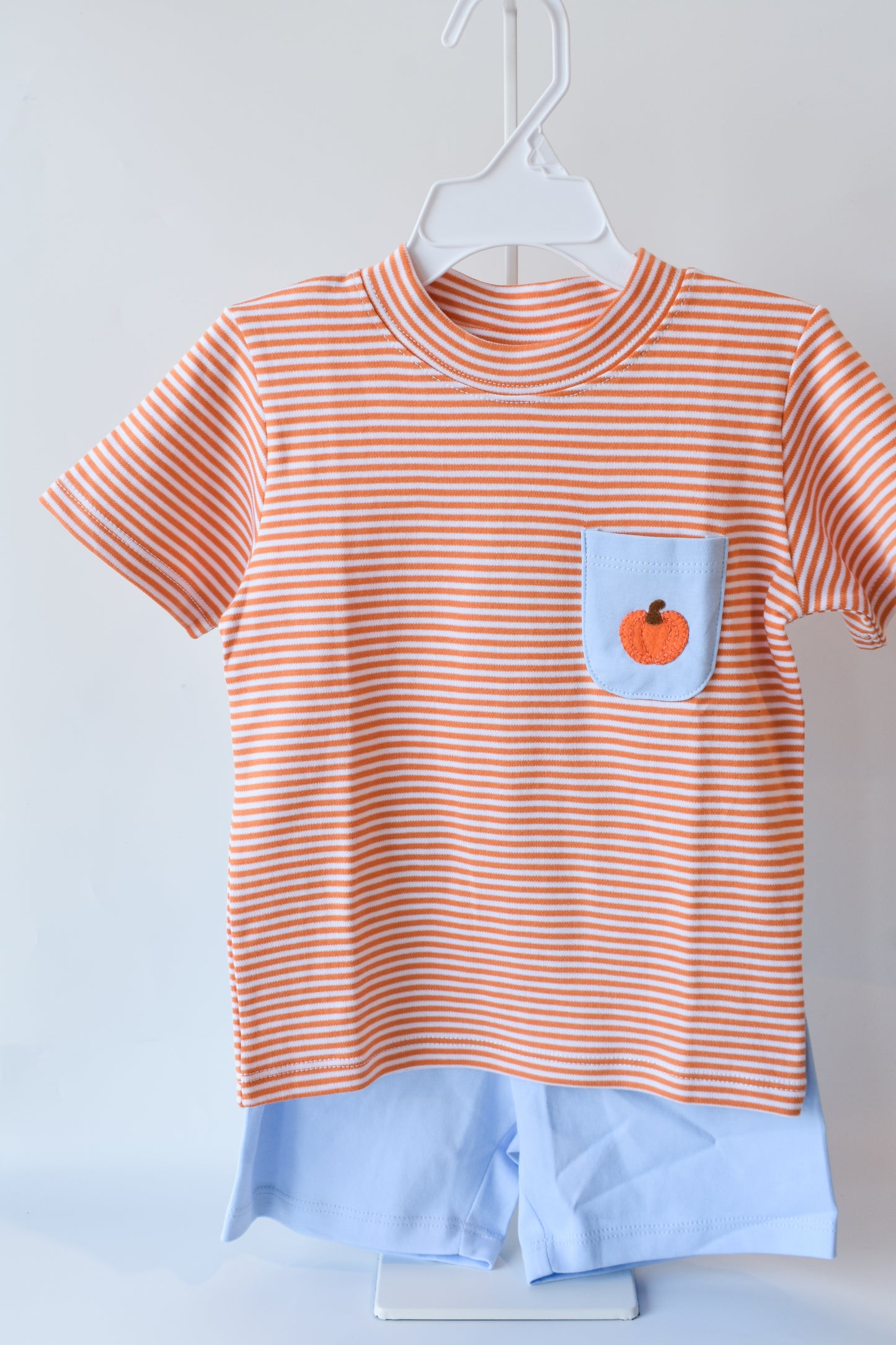 Blue Mini Pumpkin Pocket Short Set