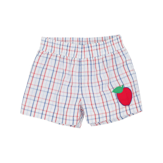 Sheffield Shorts-Whitehall Windowpane Apple Applique