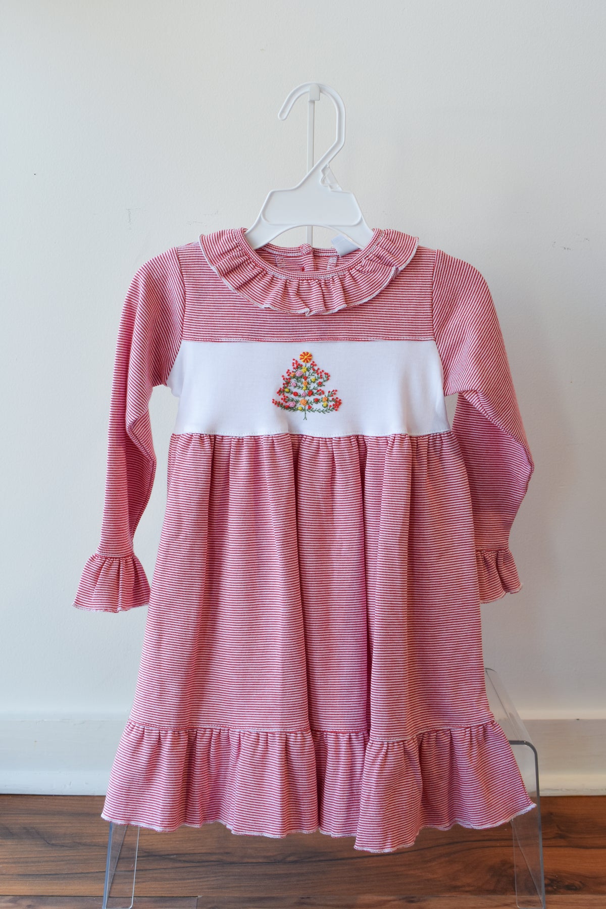 Holiday Holly Long Sleeve Ruffle Hem Dress