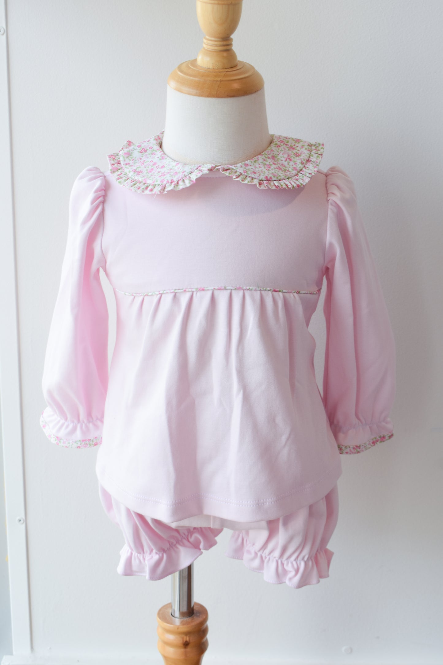 Franny's Floral Collar Knit Bloomer Set