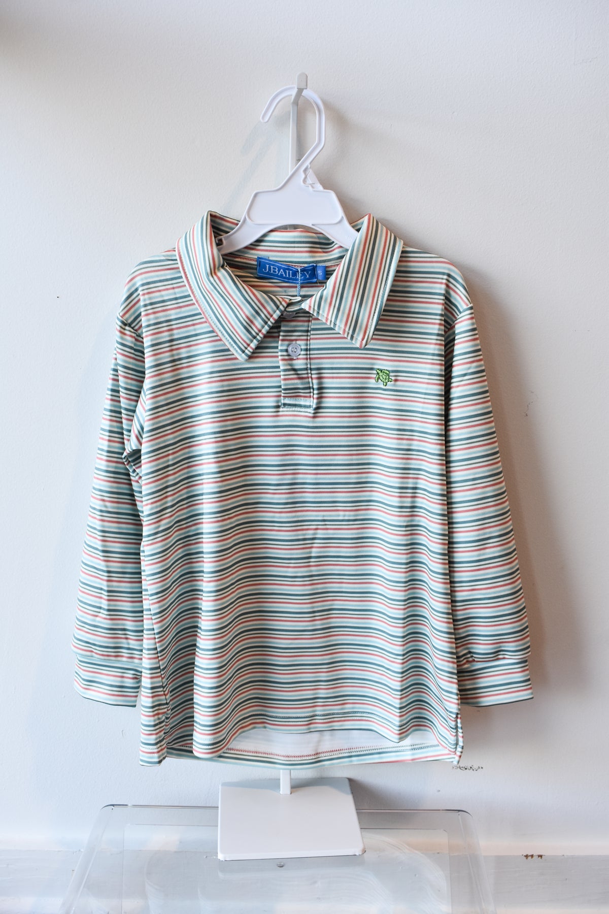 Long Sleeve Performance Polo-Harvest Stripe
