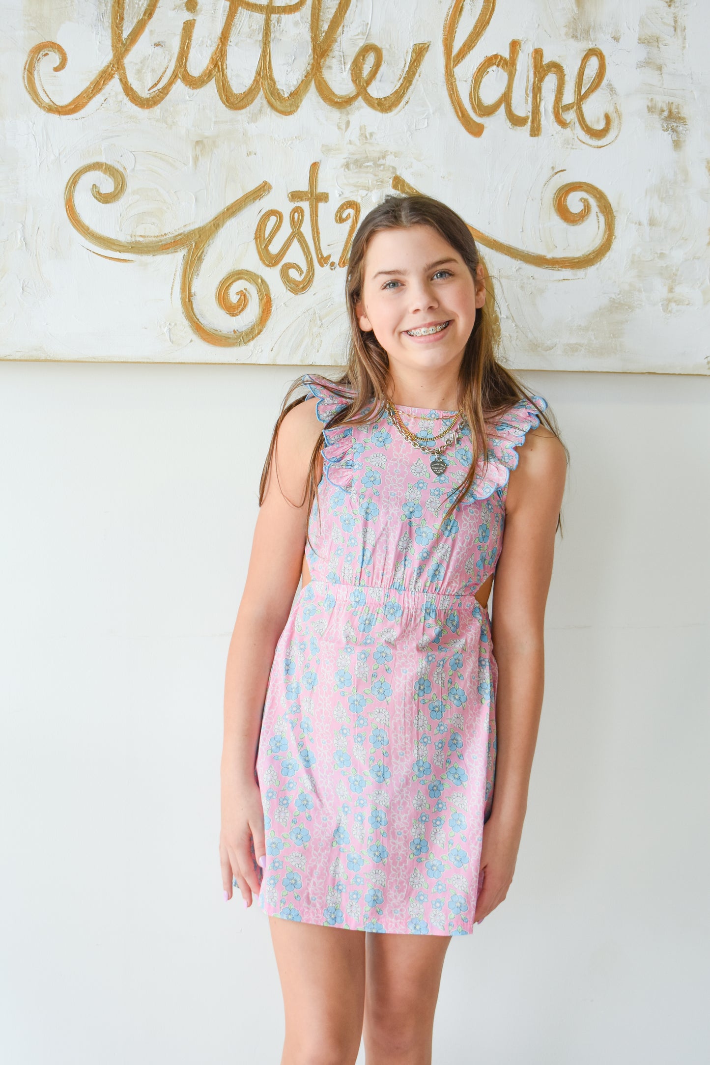 Cutout Dress-Spring Marguerite Floral