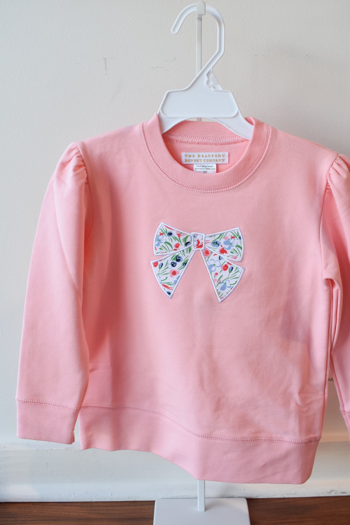 Cassidy Comfy Puff Sleeve Crewneck-Sandpearl/Fair St Bow