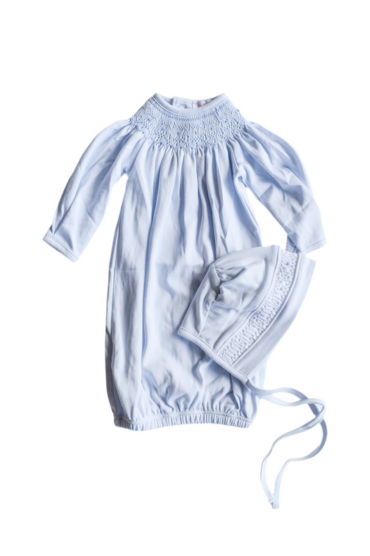 Heaven Sent Blue Bishop Gown/Bonnet Set