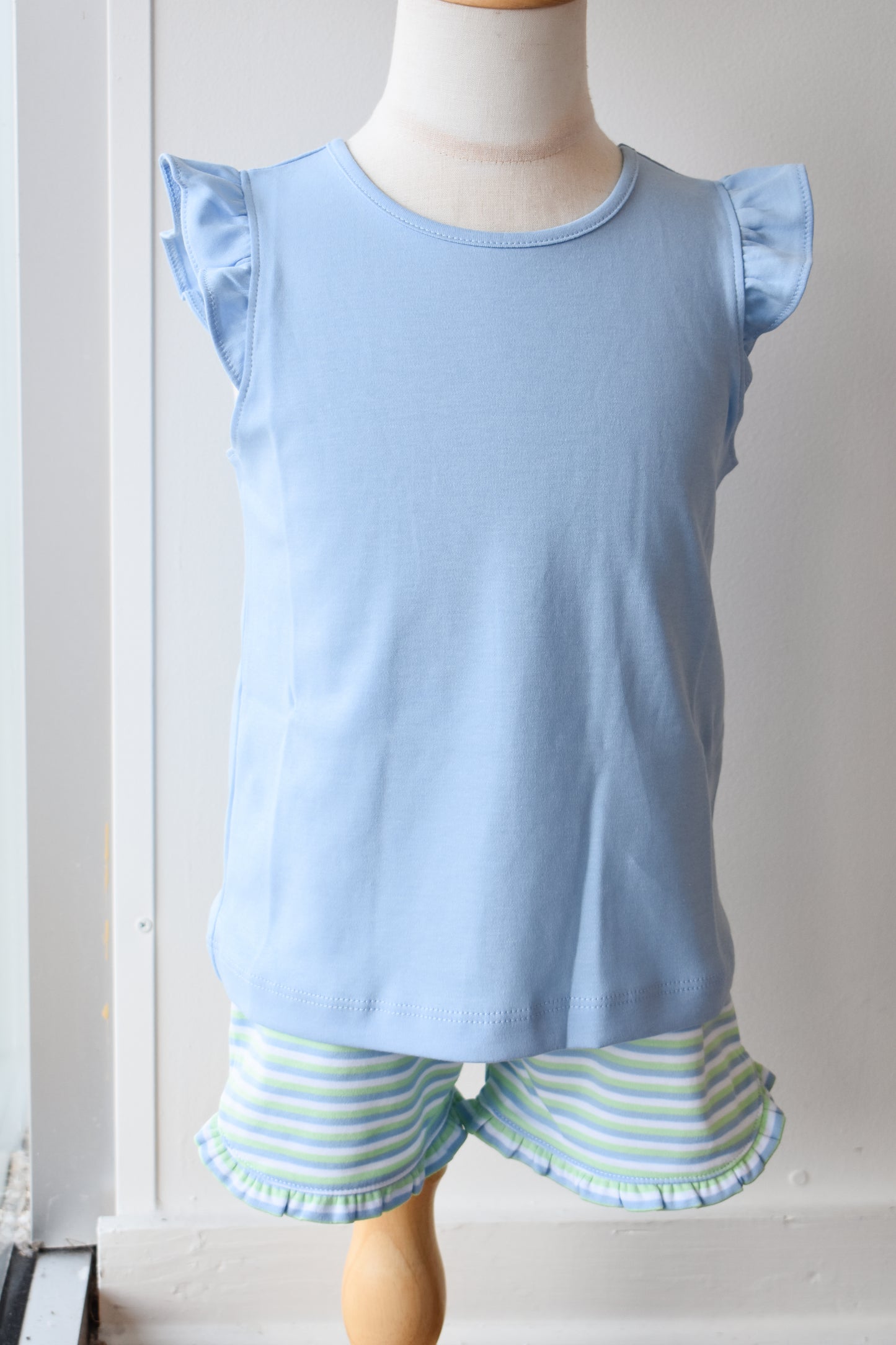 Tulip Knit Tilly Tank Short Set-Greenview Stripe