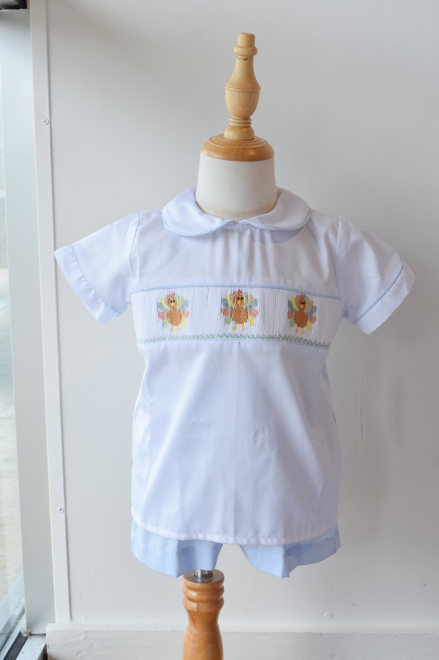 Drew’s Colorful Turkeys Collared Shirt/Short Set