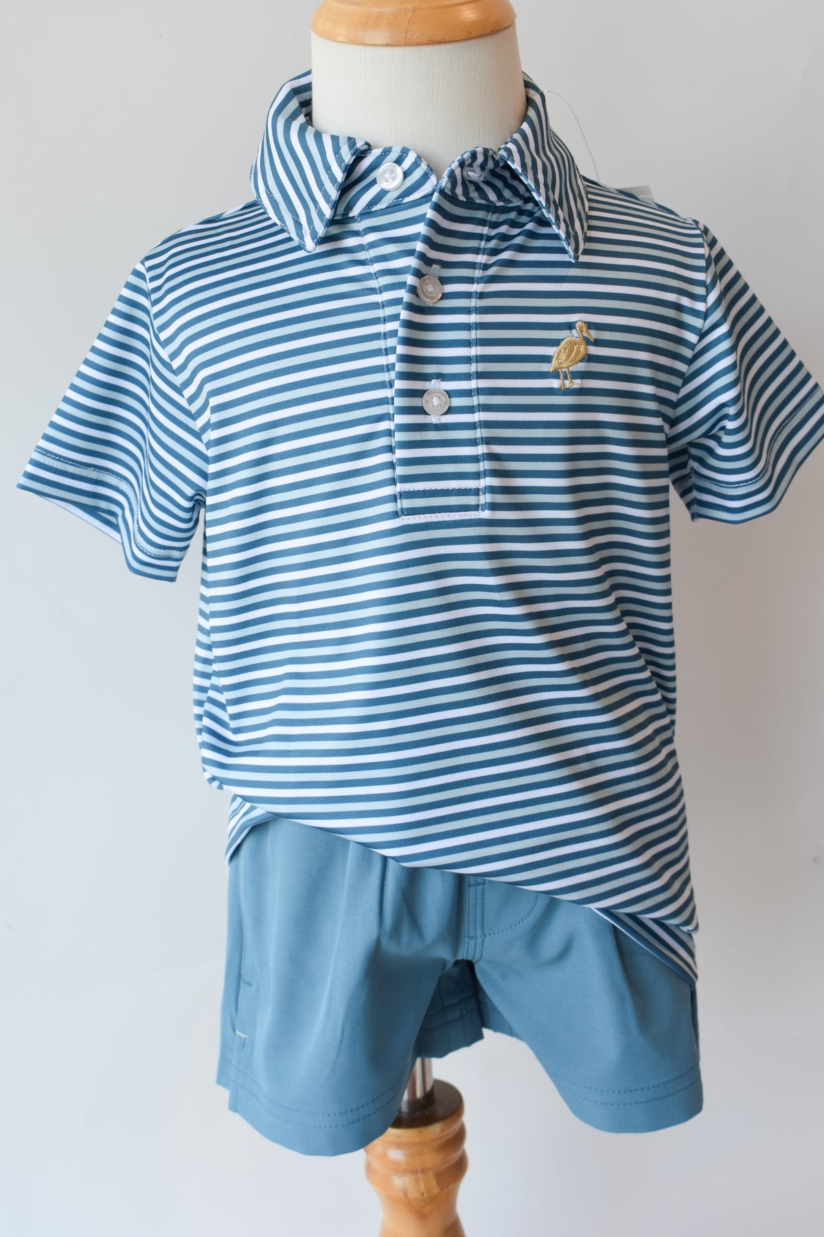 Prepletic Prim and Proper Polo-Barnsley Blue/Khaki Sumner Stripe