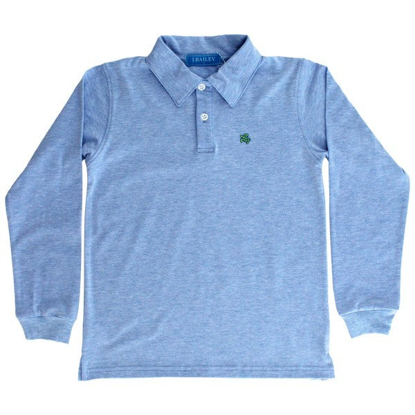 Skyline Heather-Long Sleeve Polo
