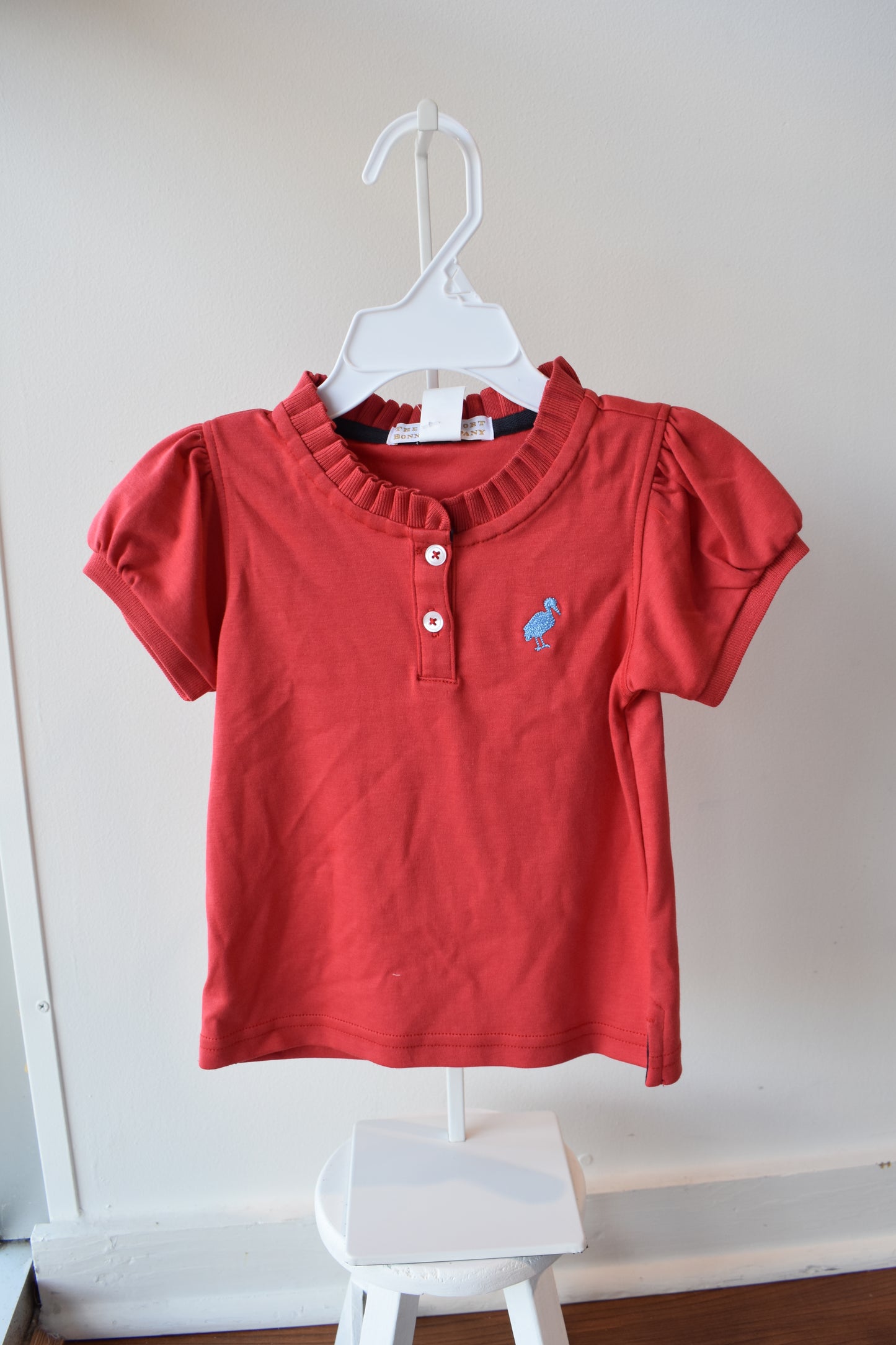 Little Miss Prim & Proper Polo-Richmond Red