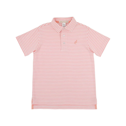 Prim and Proper Polo-Sanibel Salmon Stripe