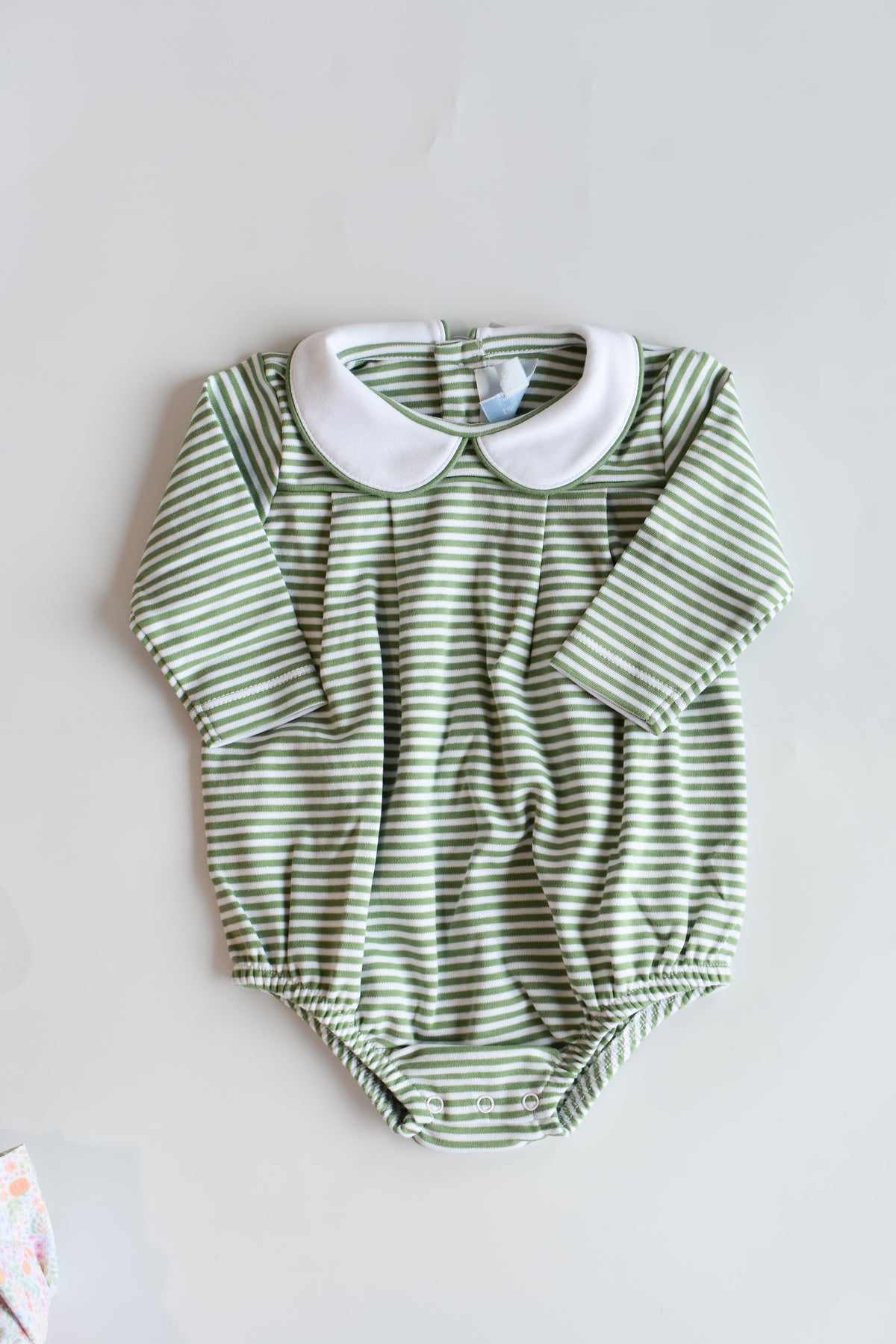 Pleated Peter Pan Bubble-Watercress Stripe