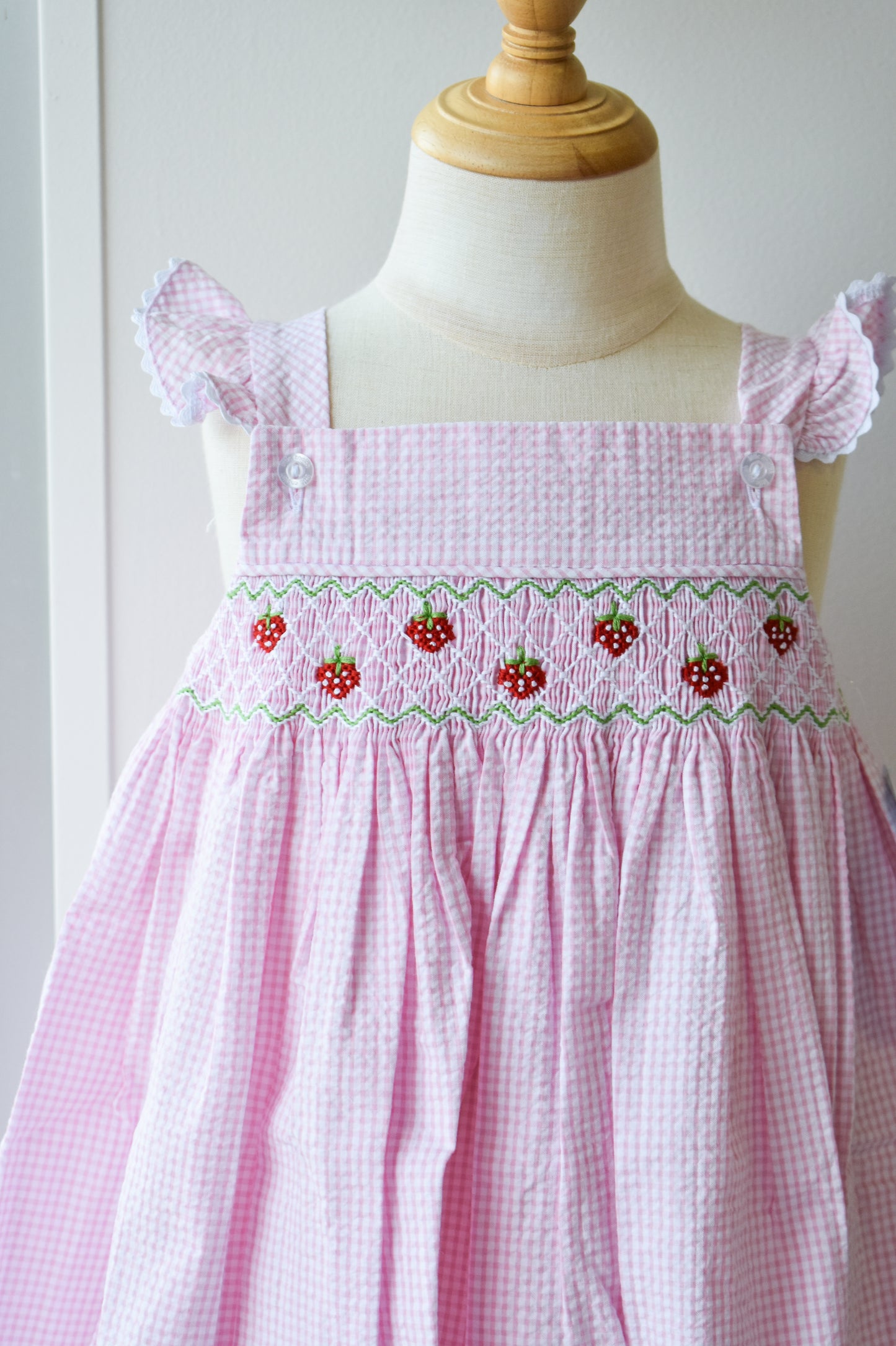 Smocked Lizzy D Dress-Strawberries