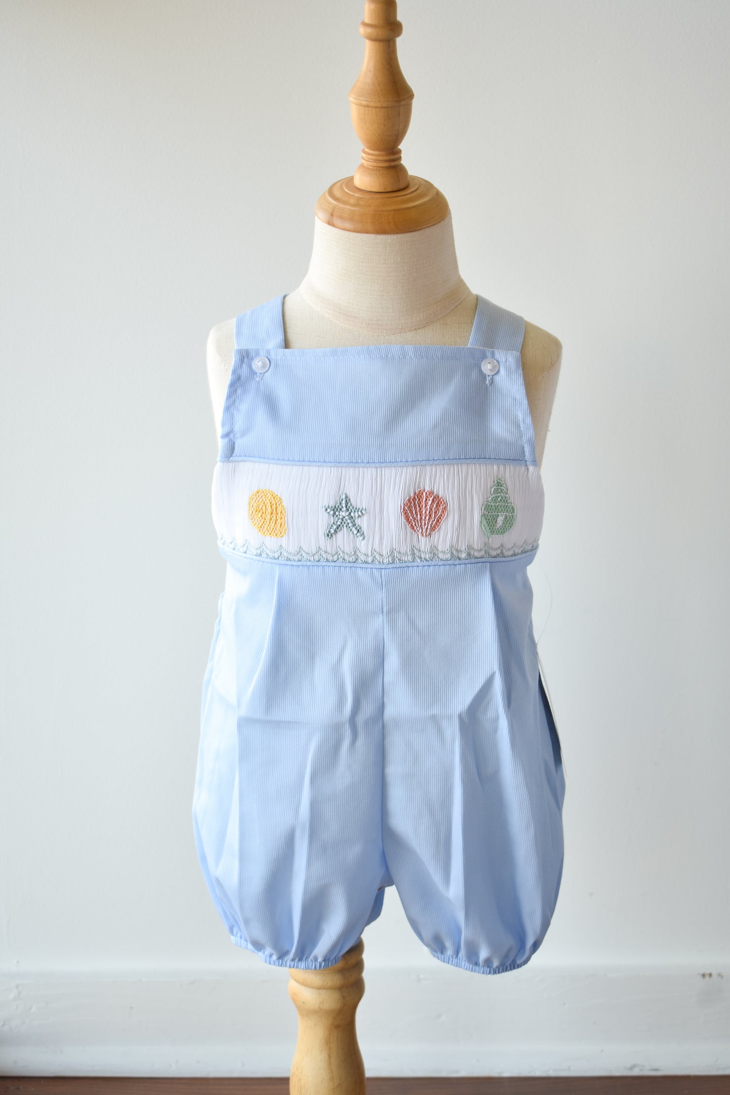 Tim Seashell Smocked Sunsuit