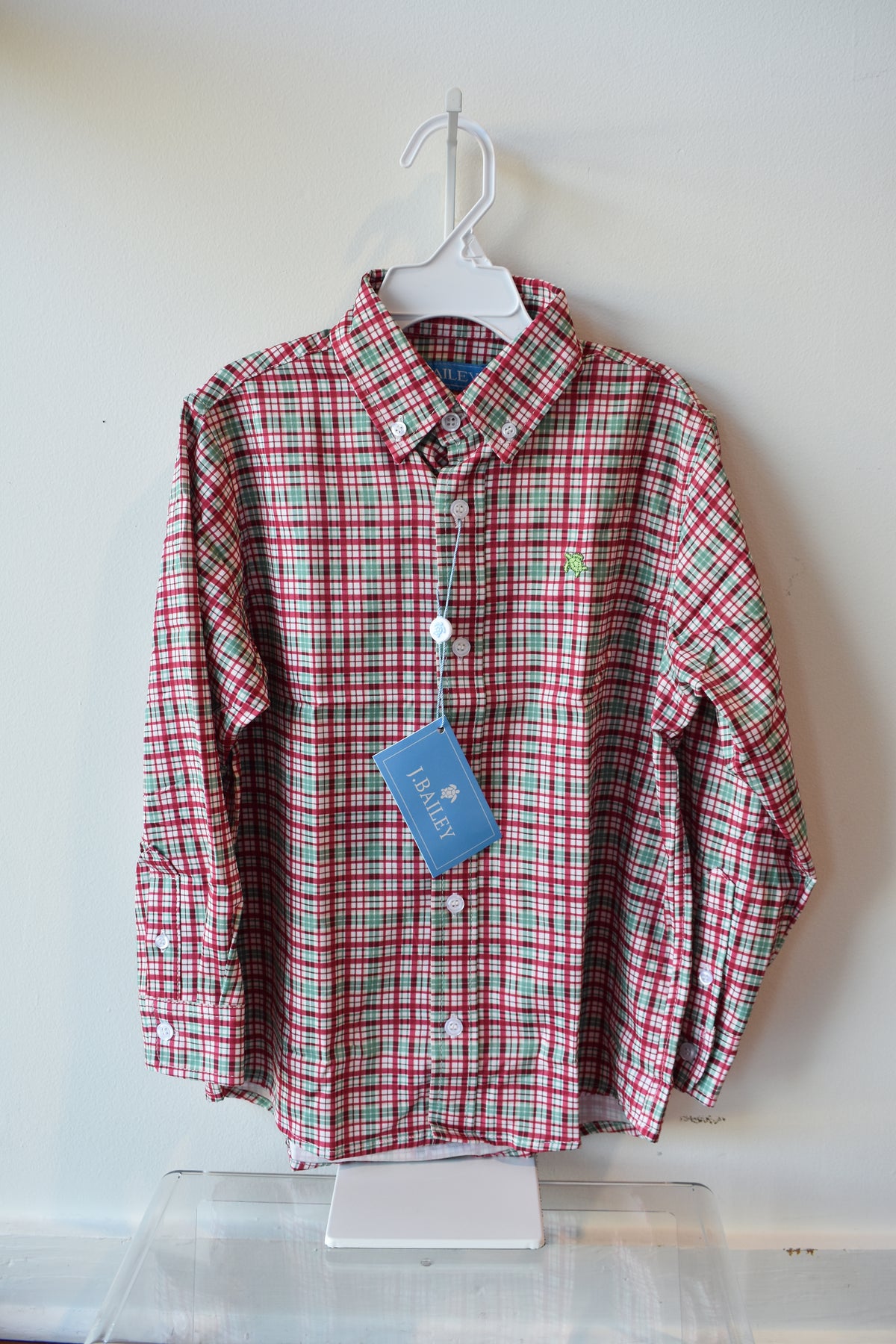 Performance Button Down Dress Shirt-Jolly Plaid