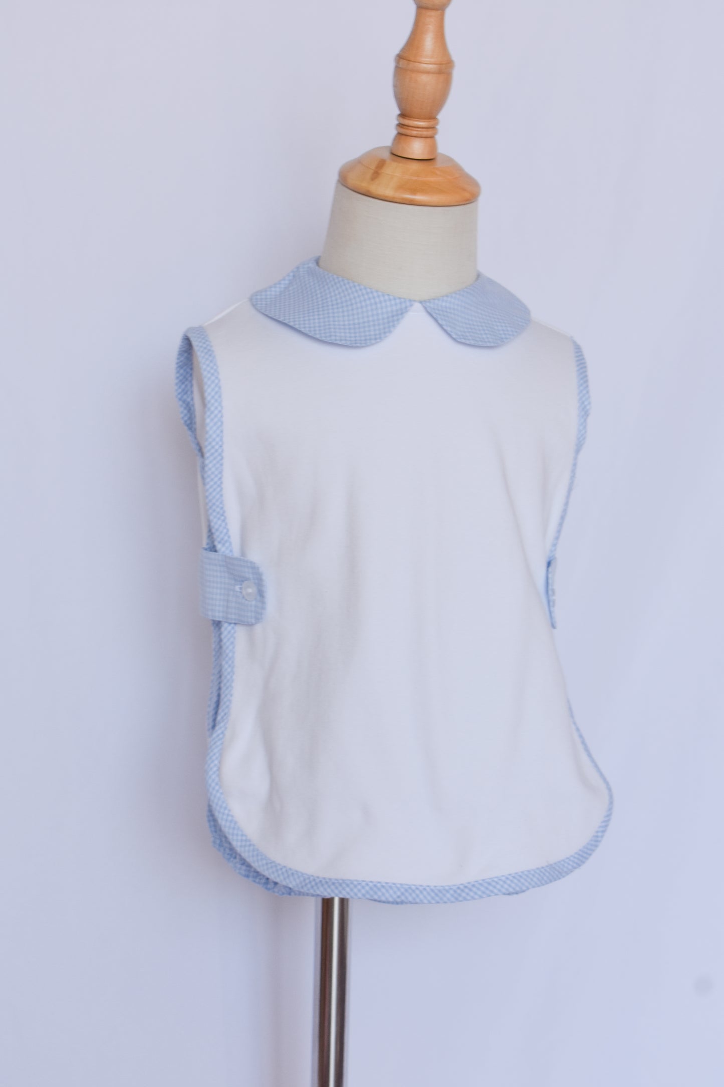 Button Tab Diaper Set-Blue Mini Gingham