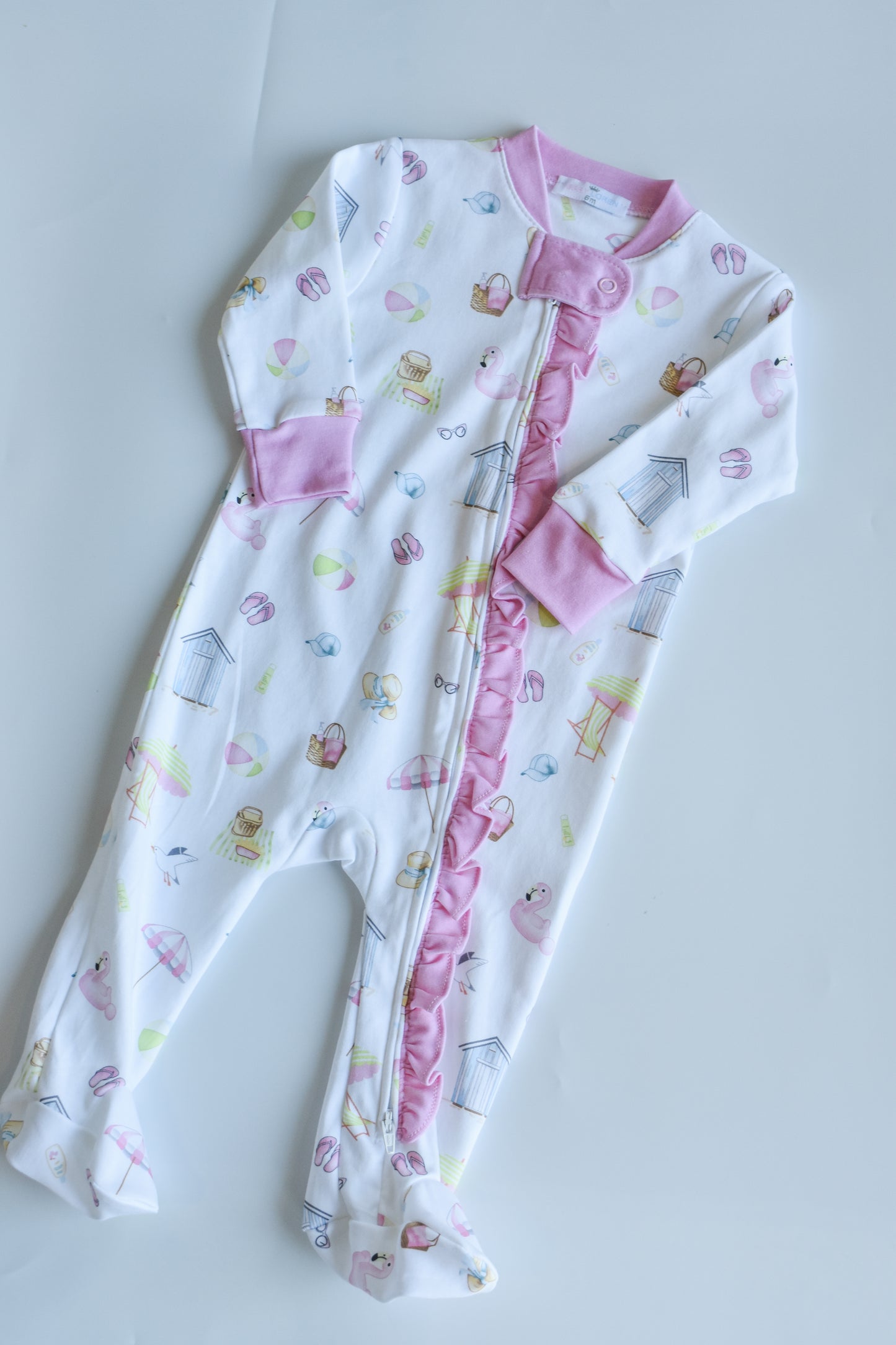 Sandy Pink Toes-Girl’s Zipper Footie