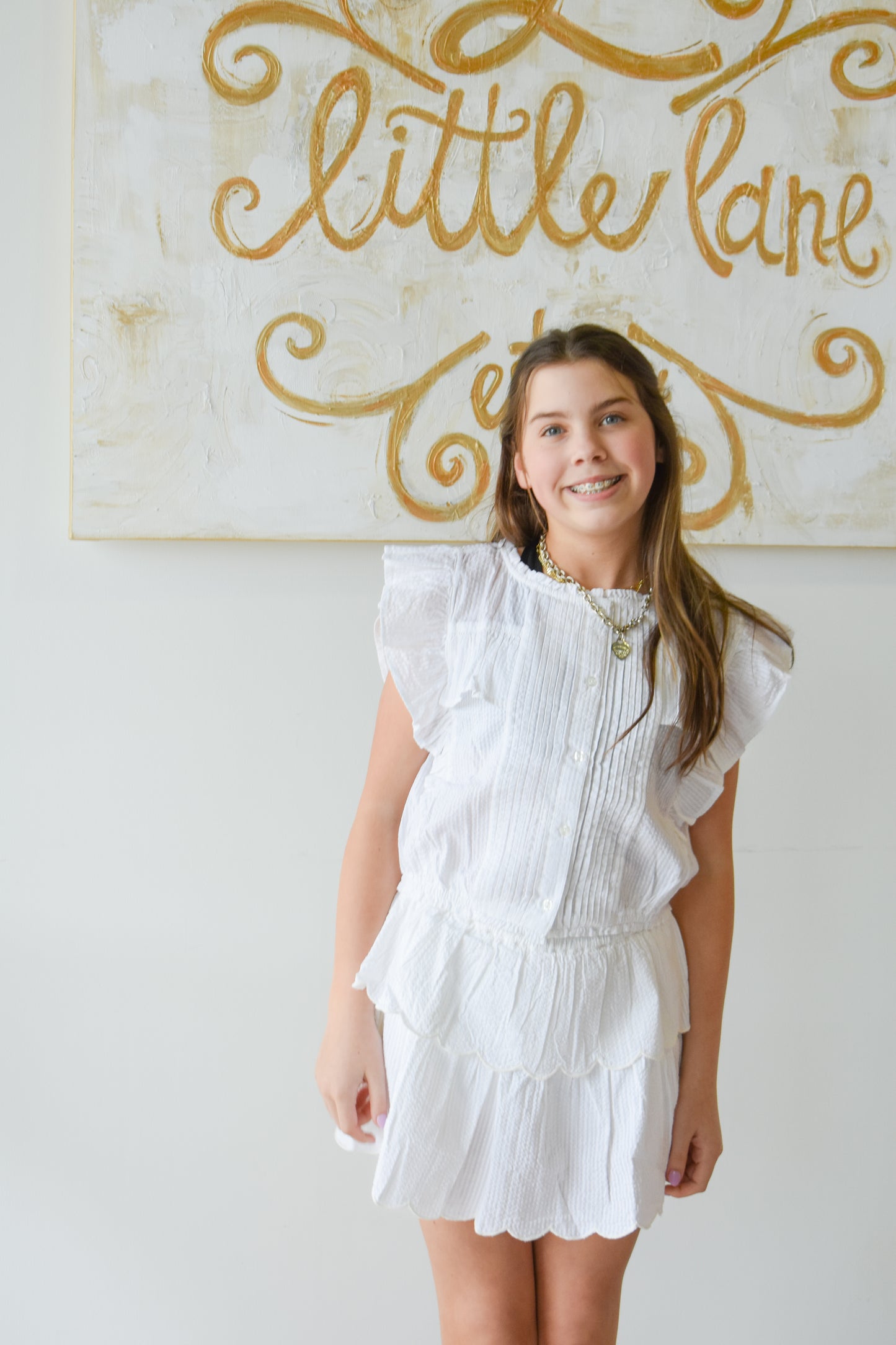 Annie Top-White Seersucker