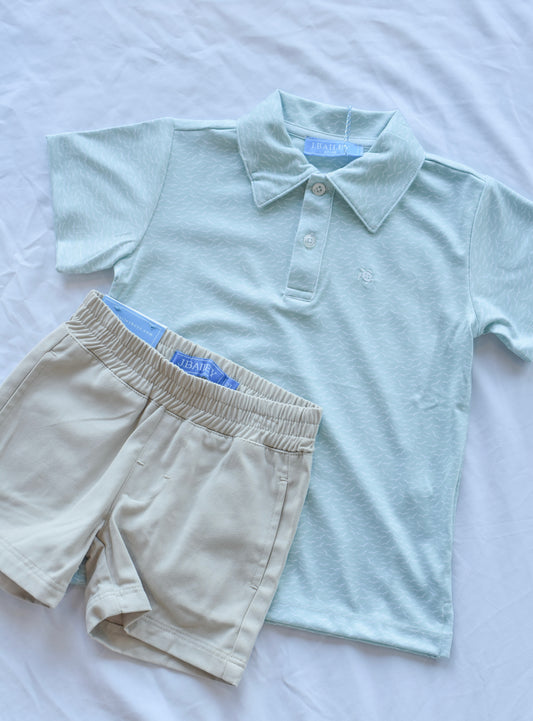 Performance Polo S/S-Birds on Green