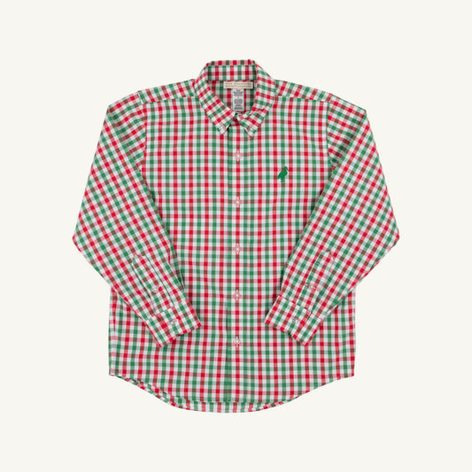 Dean’s List Dress Shirt-Red/Green Gingham