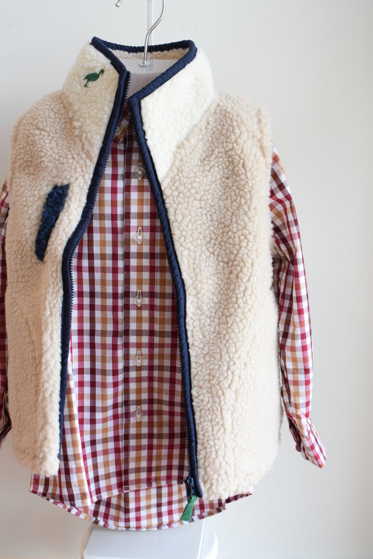 Van Camp Sherpa Vest-Khaki/Pearl