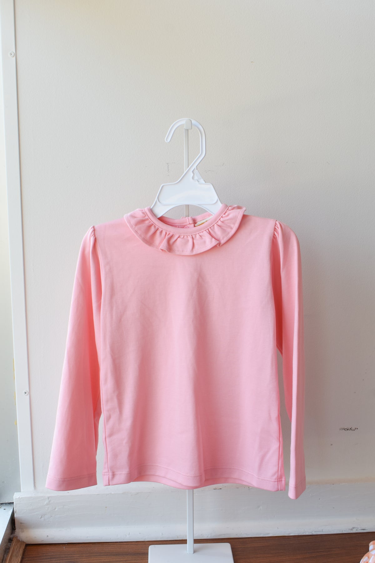 Reece Ruffle Long Sleeve Top-Sandpearl Pink