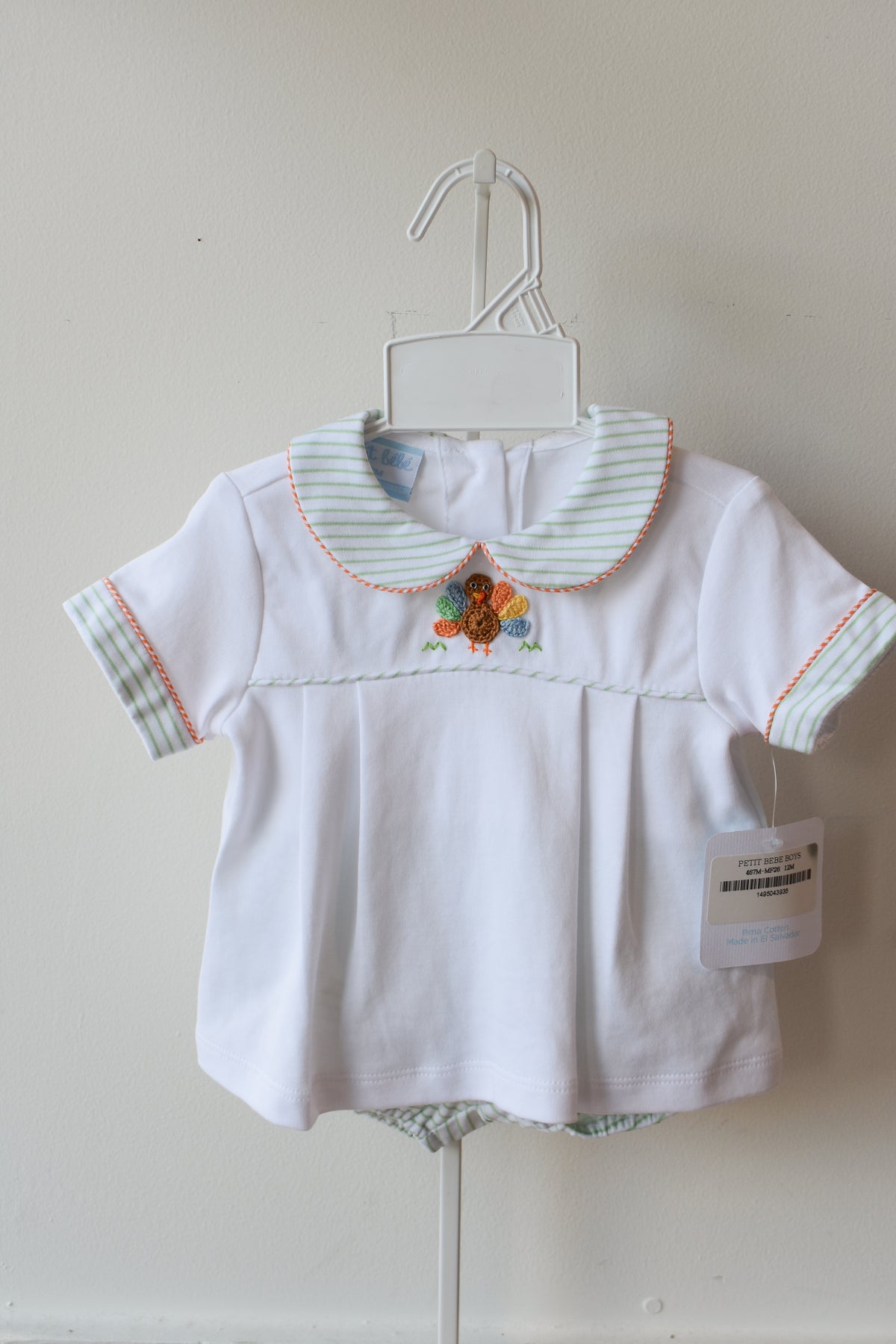 Gobble Gobble Boy’s Collared Knit Diaper/Short Set