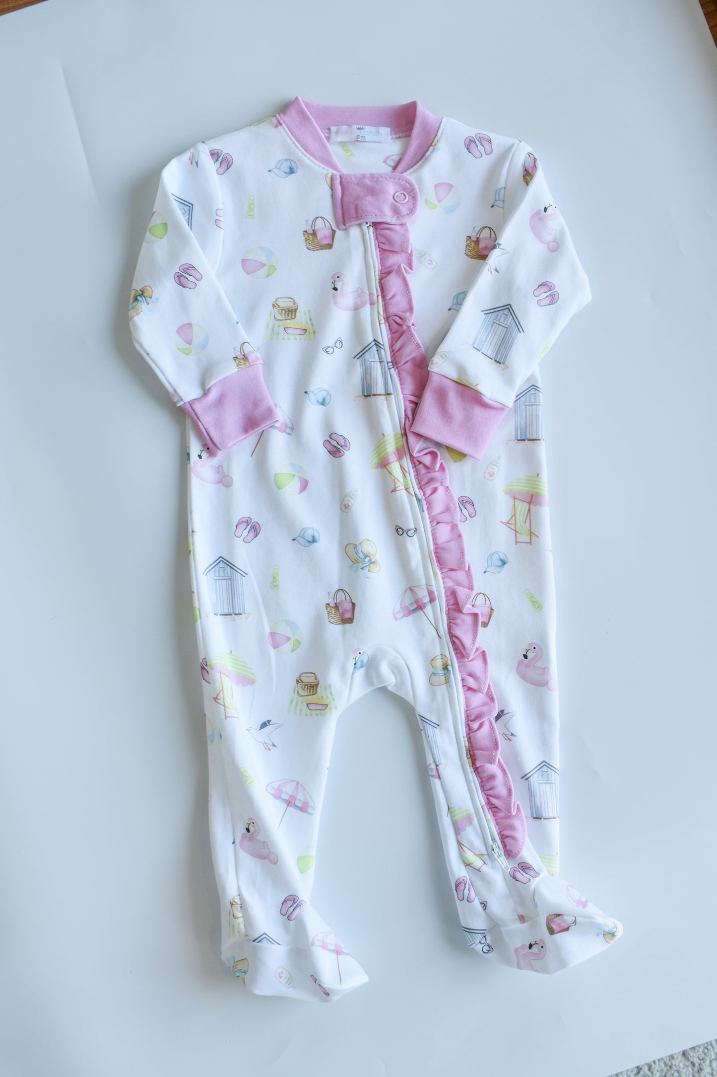 Sandy Pink Toes-Girl’s Zipper Footie