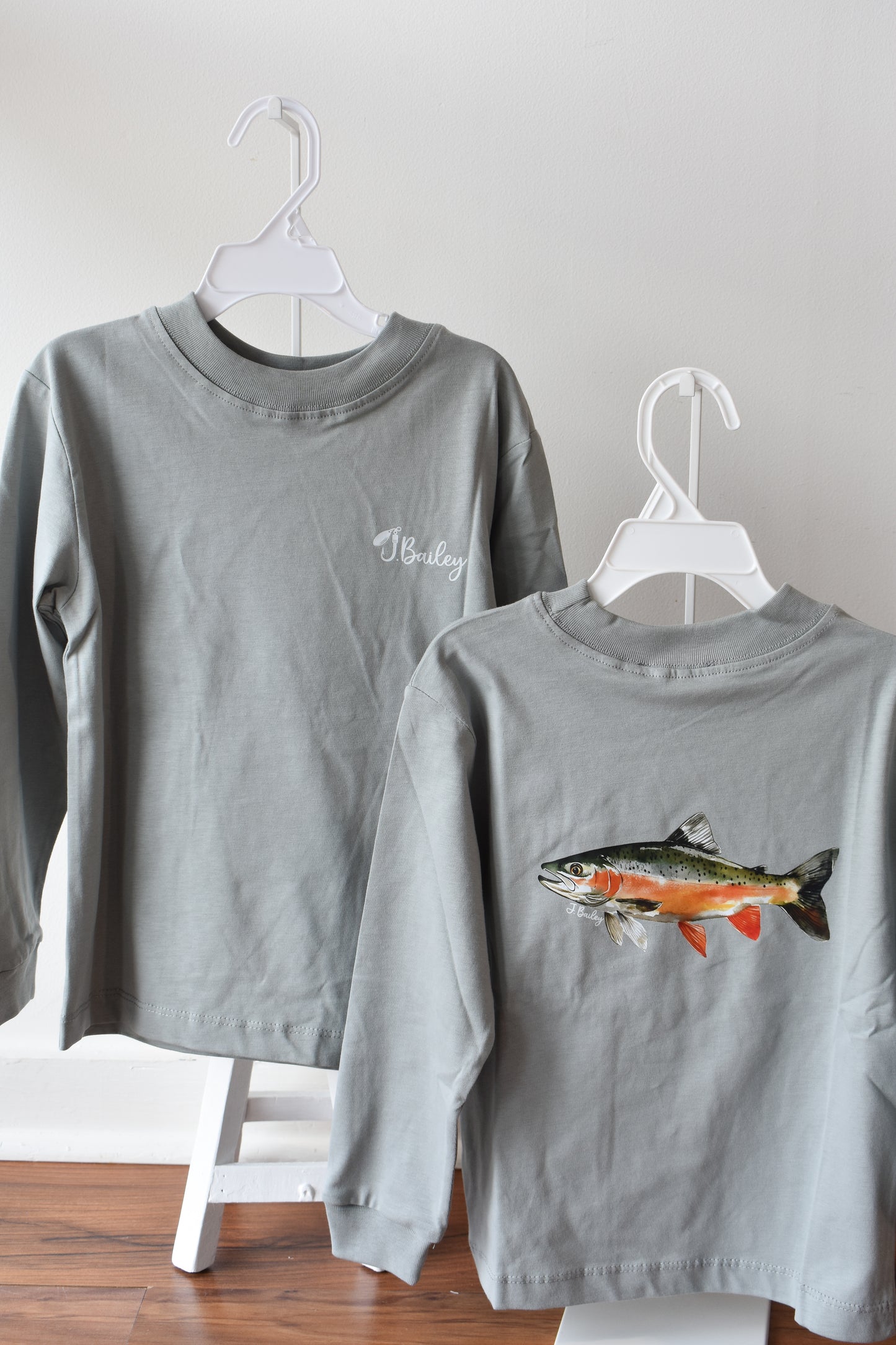 Long Sleeve Logo Tee-Trout on Limestone